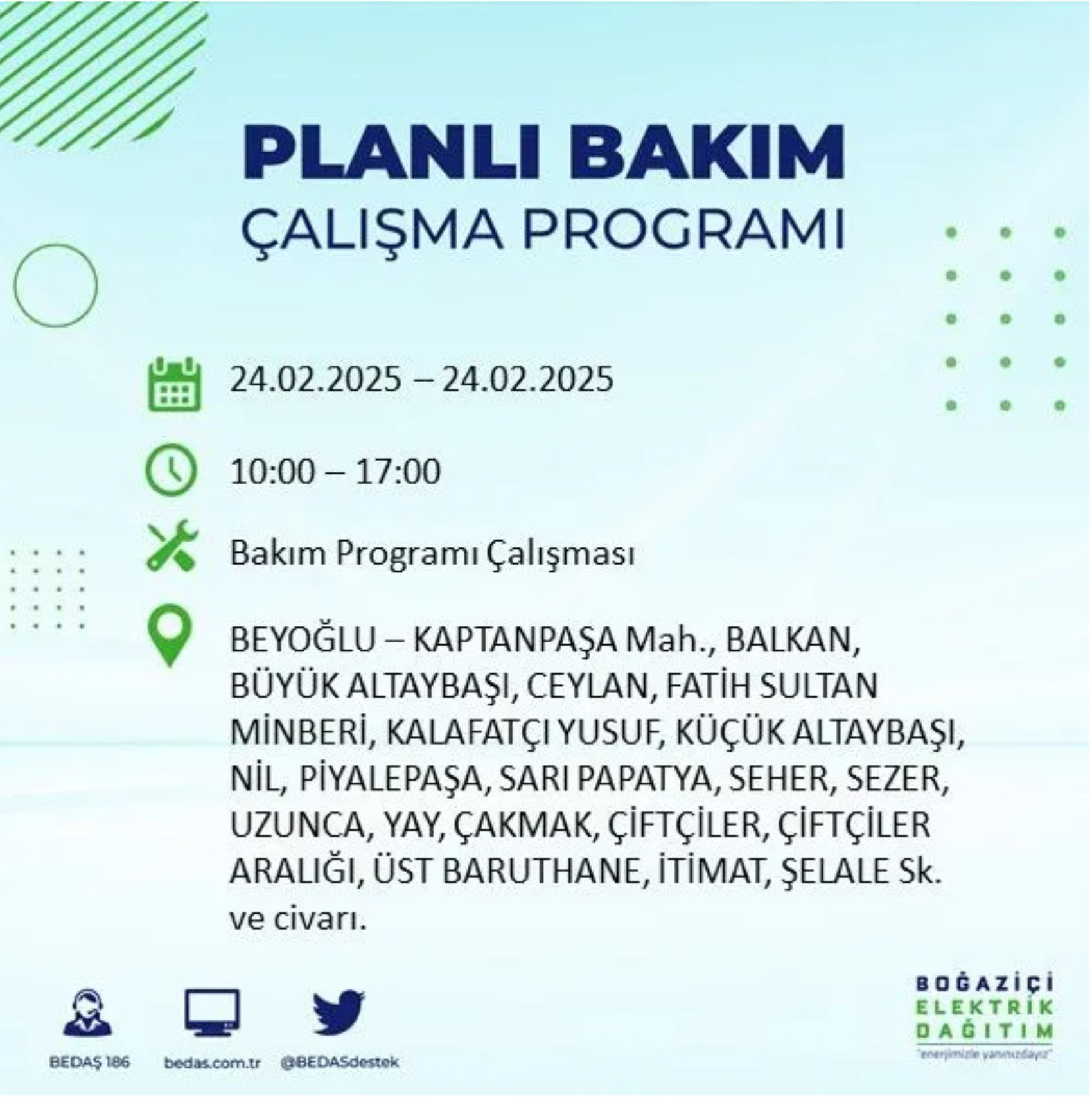 BEDAŞ açıkladı... İstanbul'da elektrik kesintisi: 24 Şubat'ta hangi mahalleler etkilenecek?