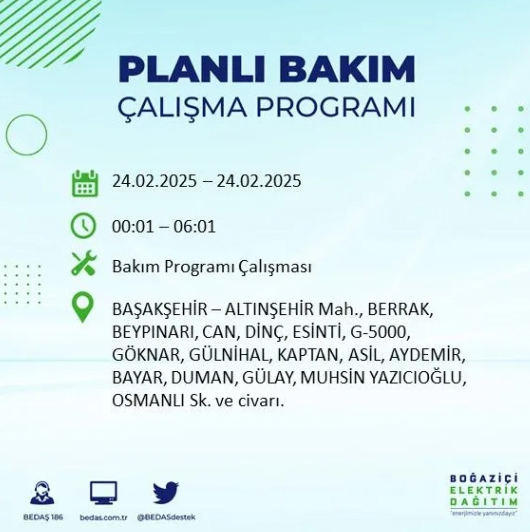 BEDAŞ açıkladı... İstanbul'da elektrik kesintisi: 24 Şubat'ta hangi mahalleler etkilenecek?