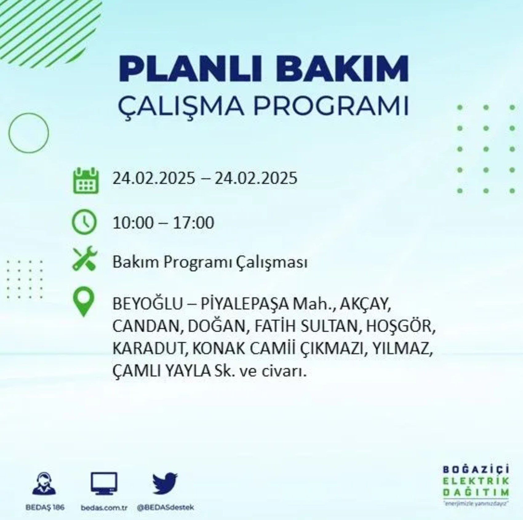 BEDAŞ açıkladı... İstanbul'da elektrik kesintisi: 24 Şubat'ta hangi mahalleler etkilenecek?