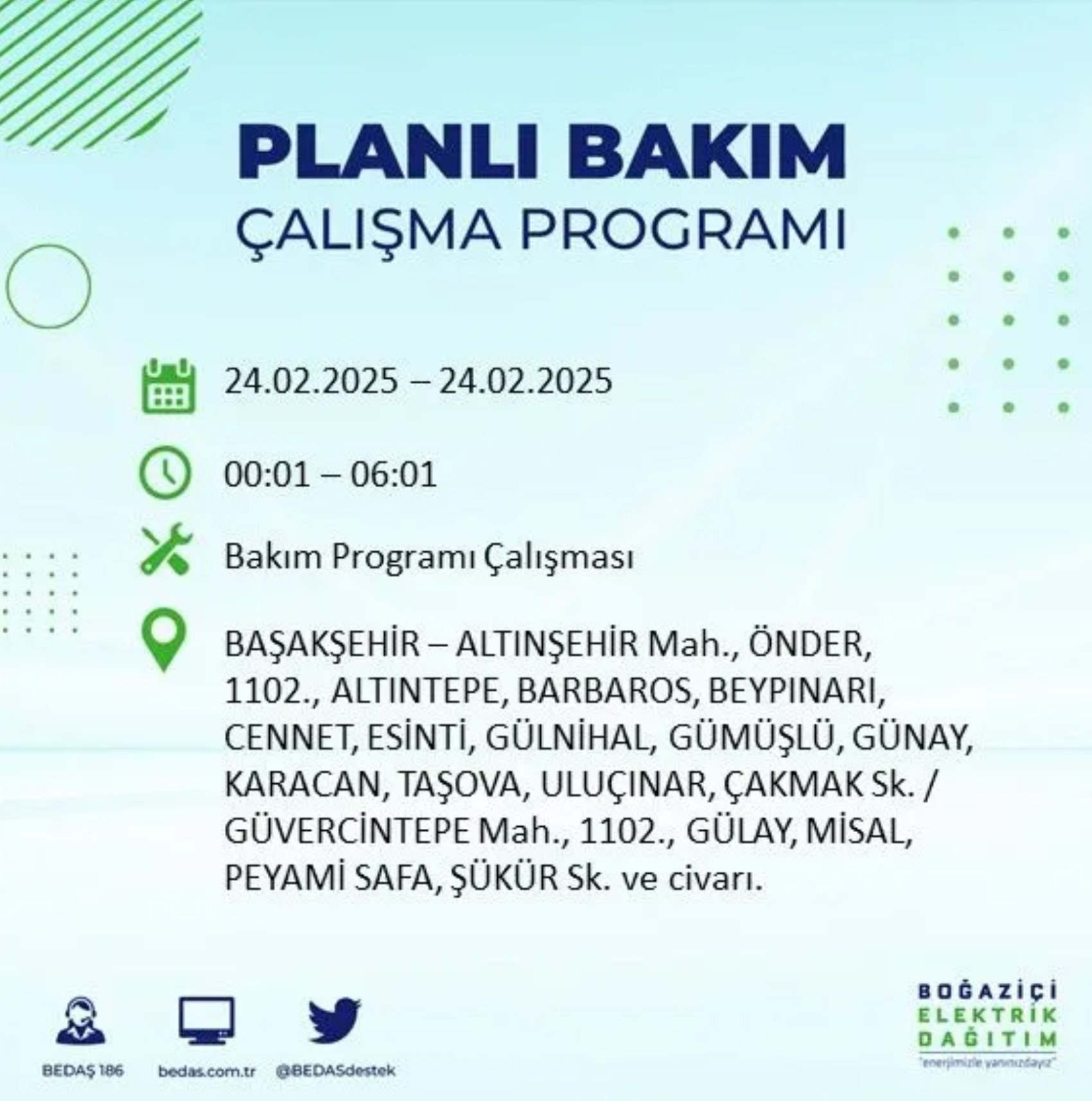 BEDAŞ açıkladı... İstanbul'da elektrik kesintisi: 24 Şubat'ta hangi mahalleler etkilenecek?