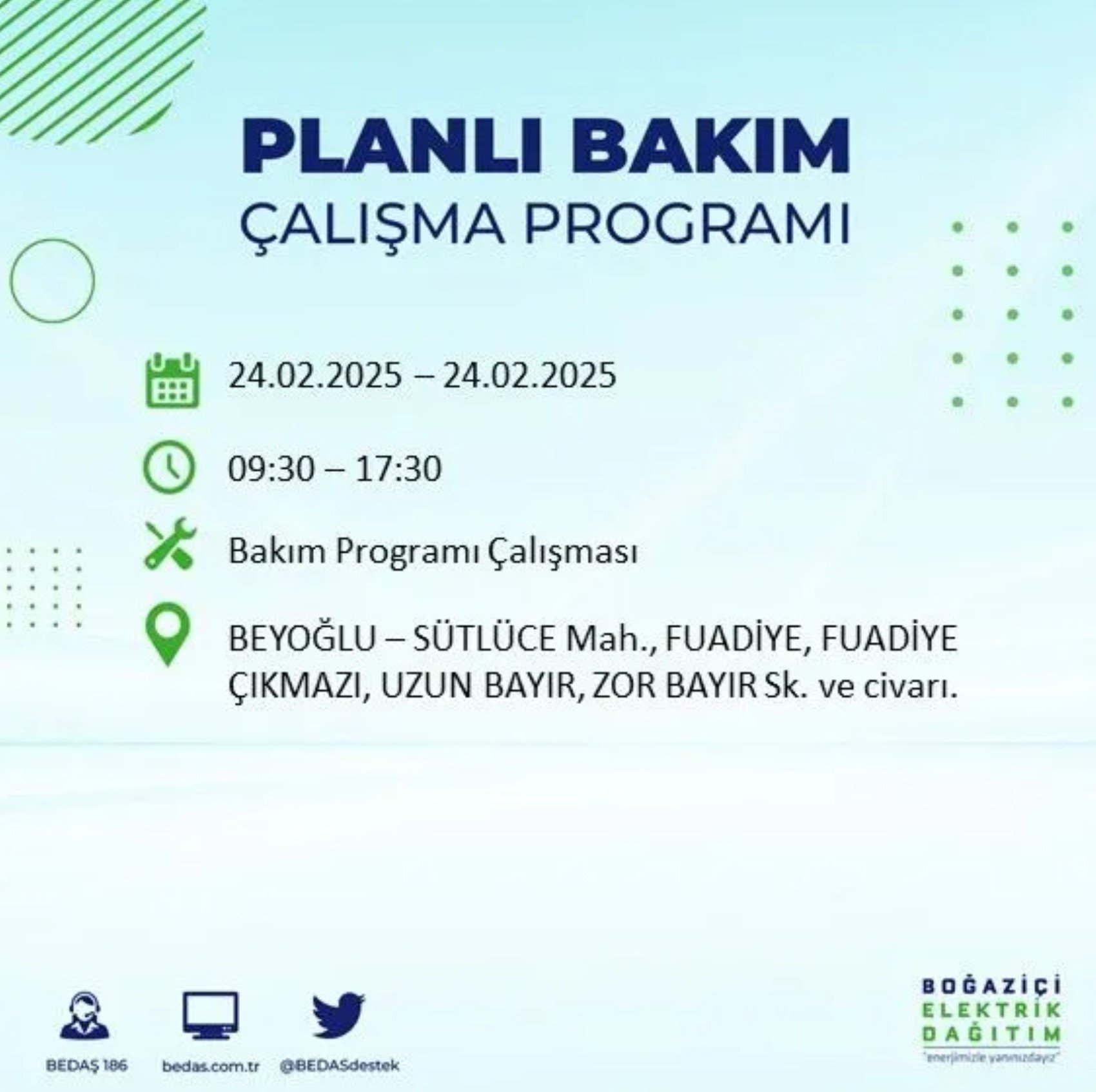 BEDAŞ açıkladı... İstanbul'da elektrik kesintisi: 24 Şubat'ta hangi mahalleler etkilenecek?