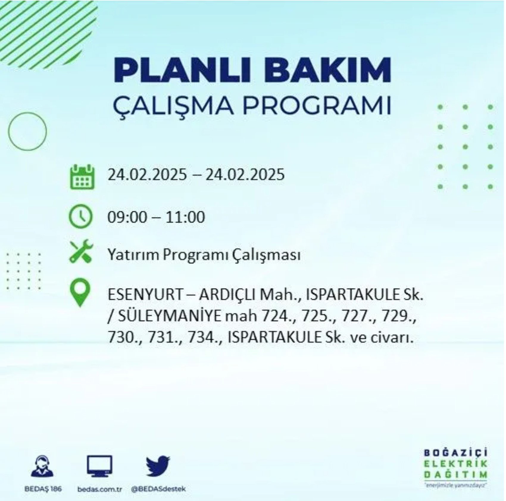 BEDAŞ açıkladı... İstanbul'da elektrik kesintisi: 24 Şubat'ta hangi mahalleler etkilenecek?