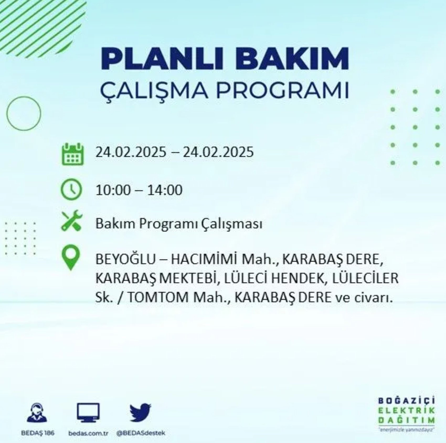 BEDAŞ açıkladı... İstanbul'da elektrik kesintisi: 24 Şubat'ta hangi mahalleler etkilenecek?