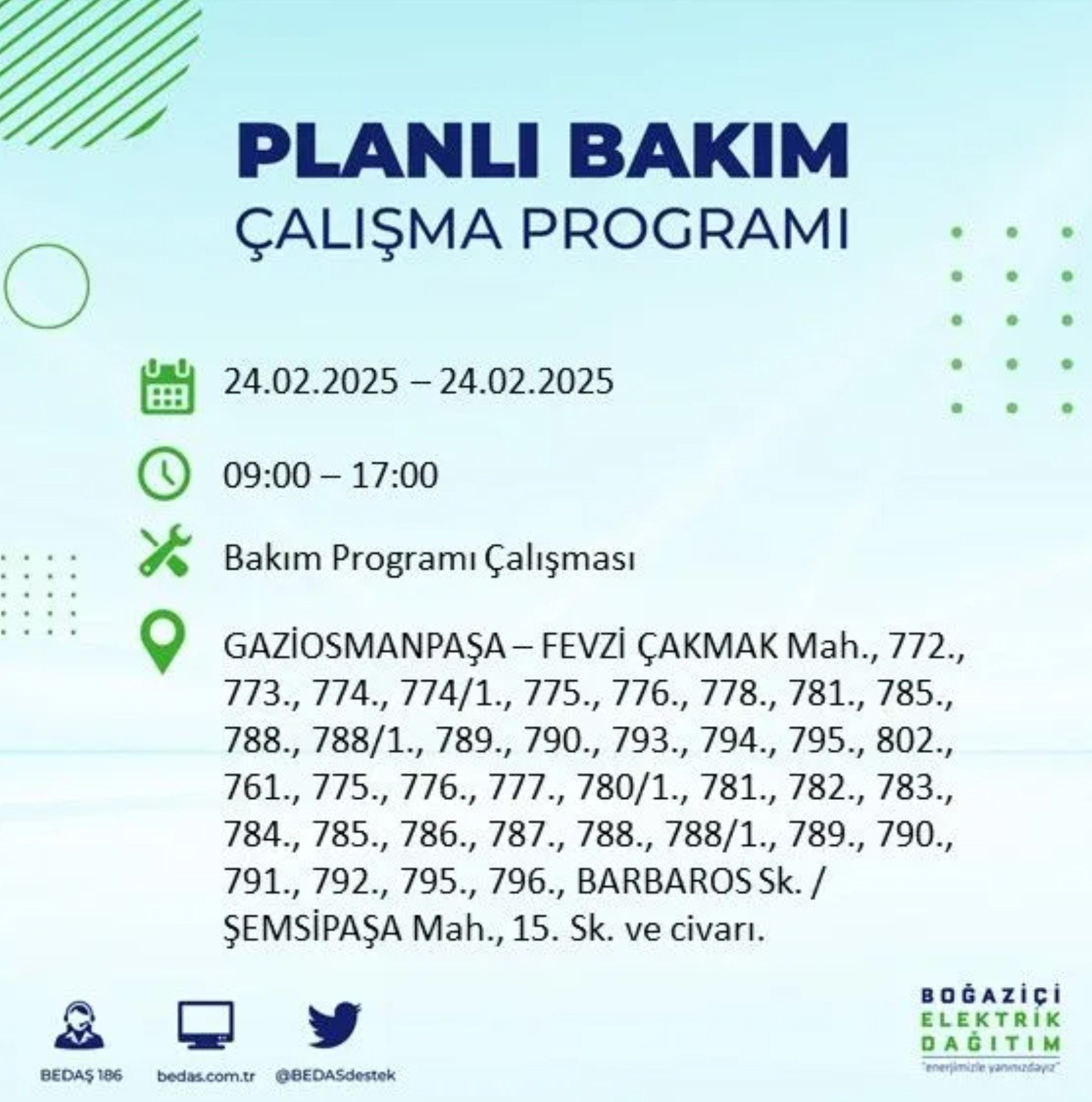 BEDAŞ açıkladı... İstanbul'da elektrik kesintisi: 24 Şubat'ta hangi mahalleler etkilenecek?