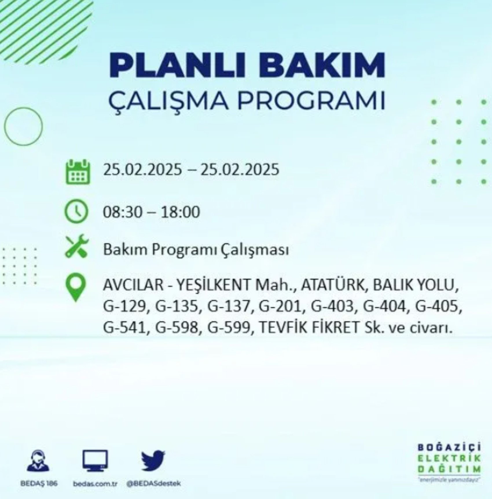 BEDAŞ açıkladı... İstanbul'da elektrik kesintisi: 25 Şubat'ta hangi mahalleler etkilenecek?