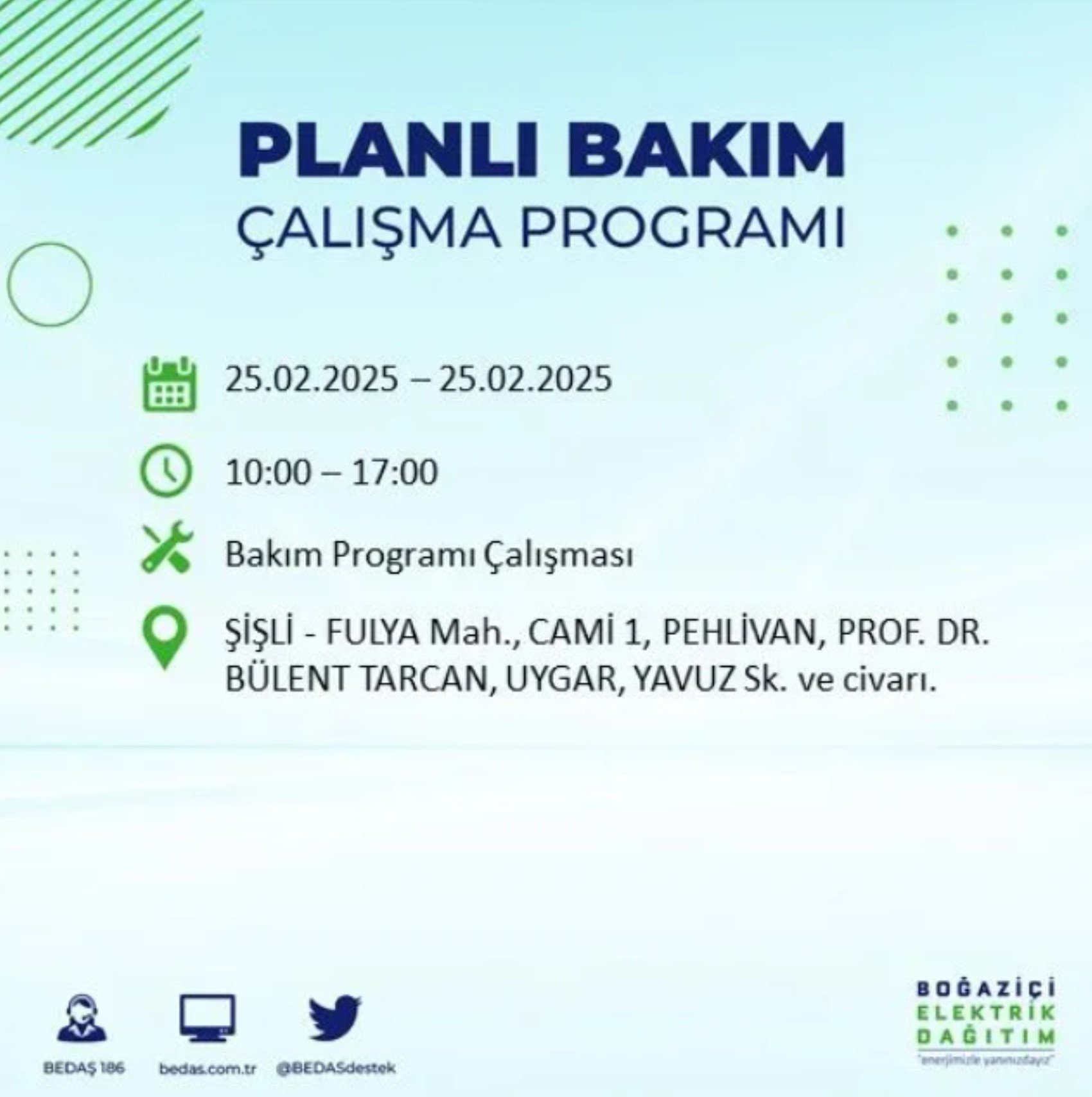 BEDAŞ açıkladı... İstanbul'da elektrik kesintisi: 25 Şubat'ta hangi mahalleler etkilenecek?