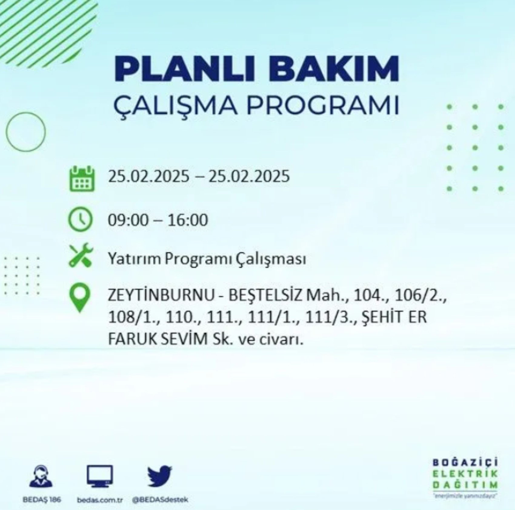 BEDAŞ açıkladı... İstanbul'da elektrik kesintisi: 25 Şubat'ta hangi mahalleler etkilenecek?