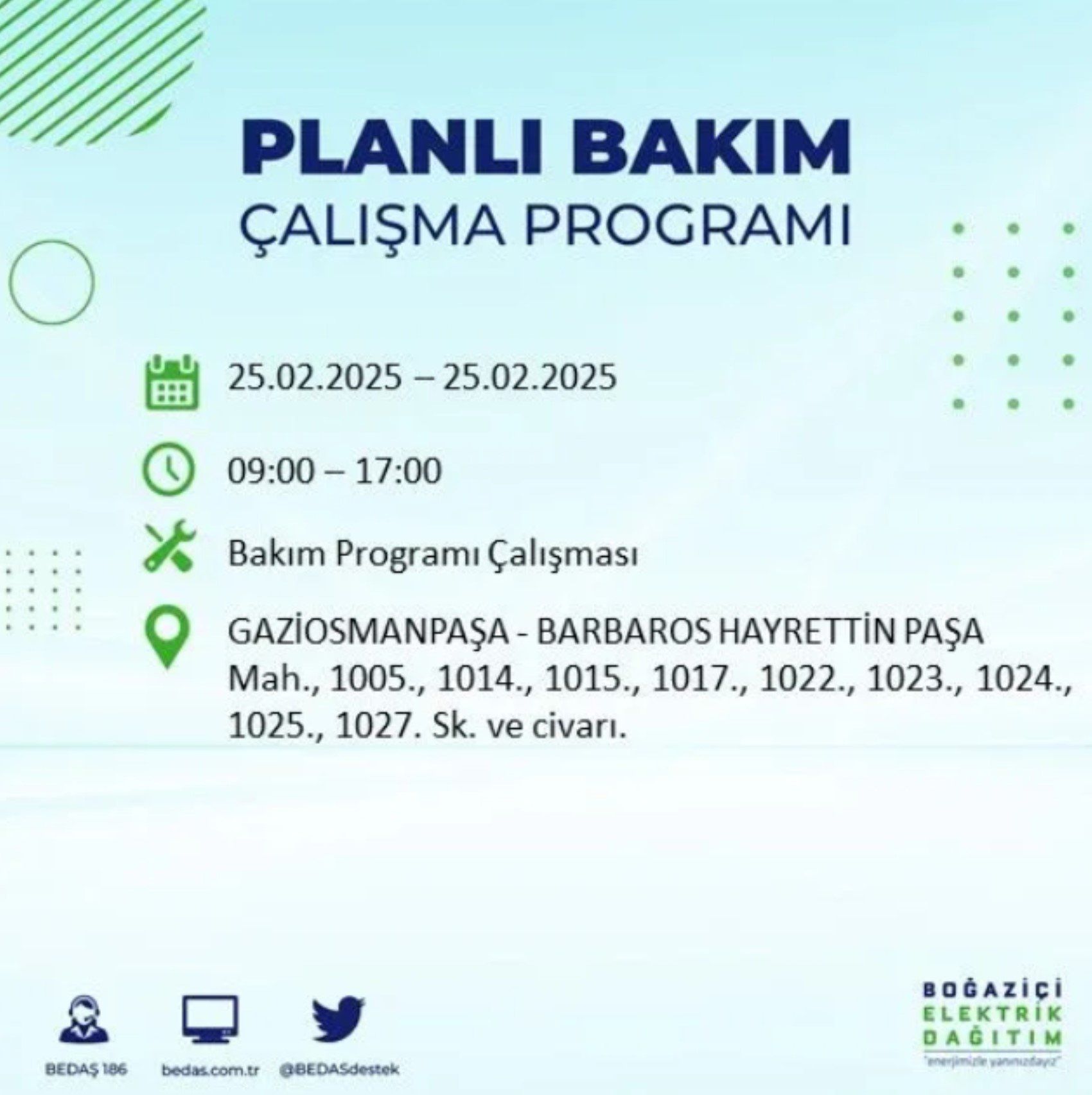 BEDAŞ açıkladı... İstanbul'da elektrik kesintisi: 25 Şubat'ta hangi mahalleler etkilenecek?