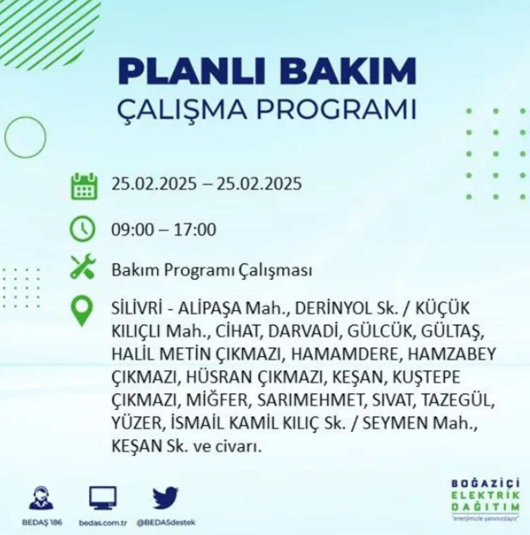 BEDAŞ açıkladı... İstanbul'da elektrik kesintisi: 25 Şubat'ta hangi mahalleler etkilenecek?