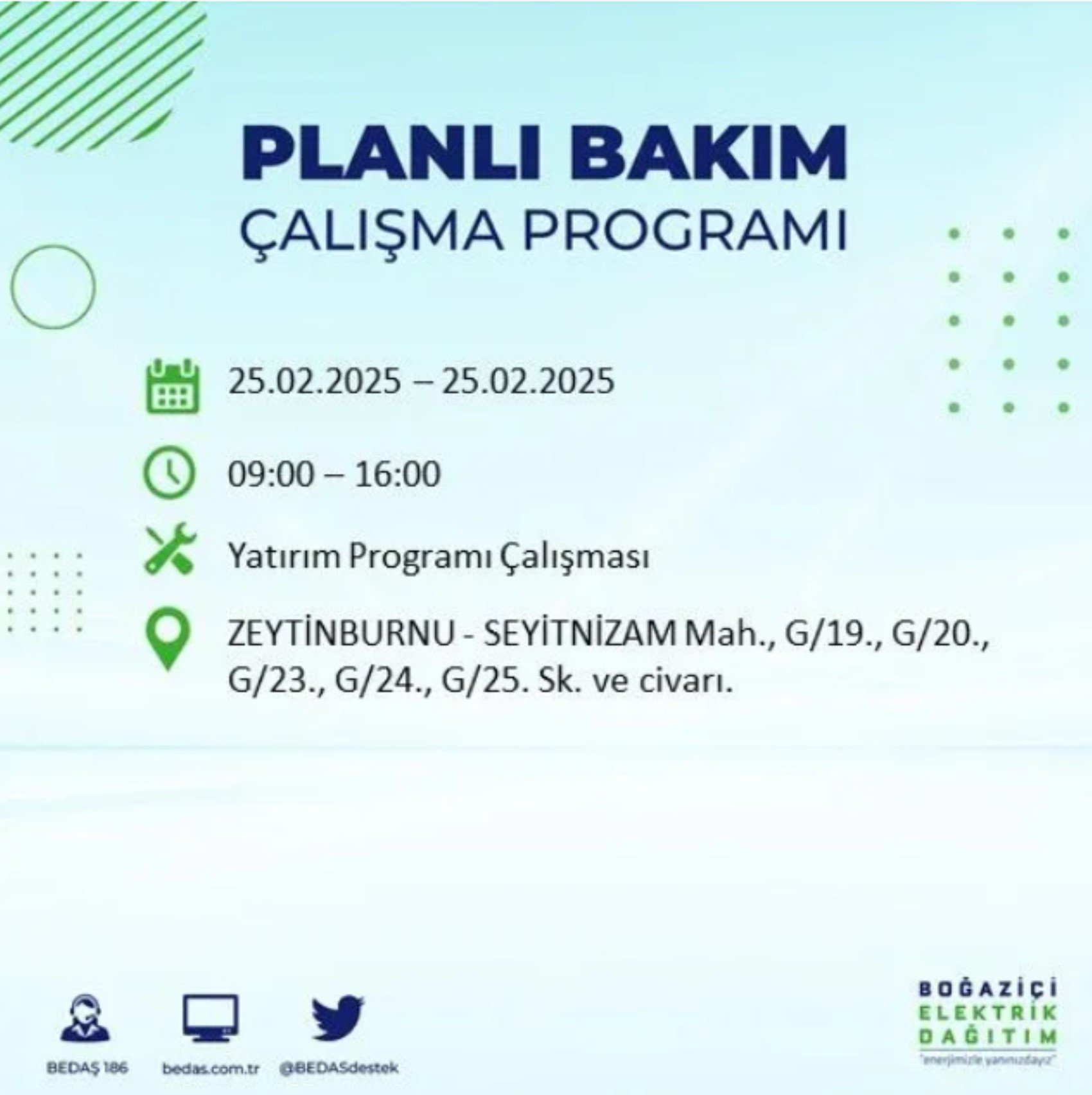 BEDAŞ açıkladı... İstanbul'da elektrik kesintisi: 25 Şubat'ta hangi mahalleler etkilenecek?