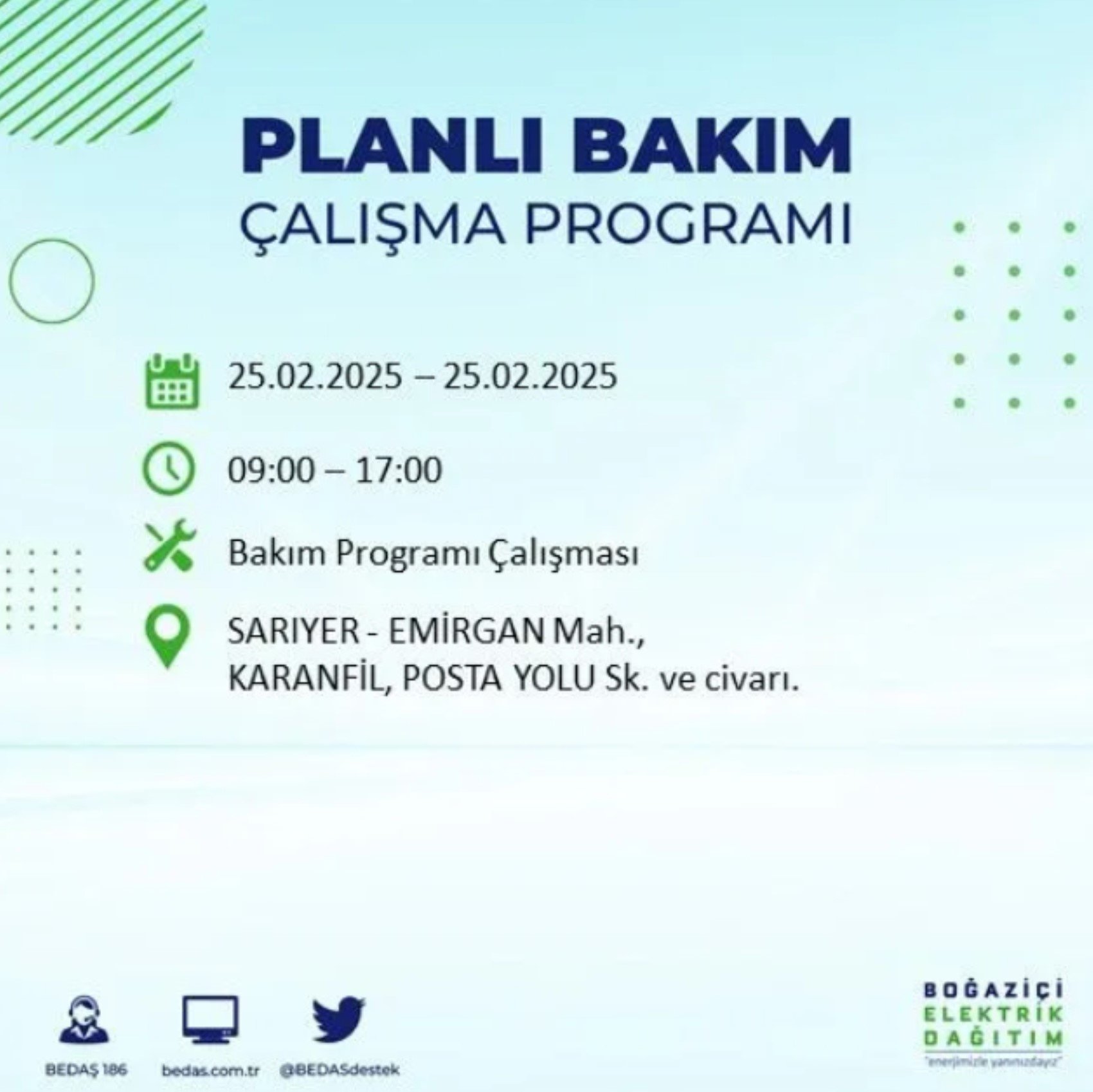 BEDAŞ açıkladı... İstanbul'da elektrik kesintisi: 25 Şubat'ta hangi mahalleler etkilenecek?