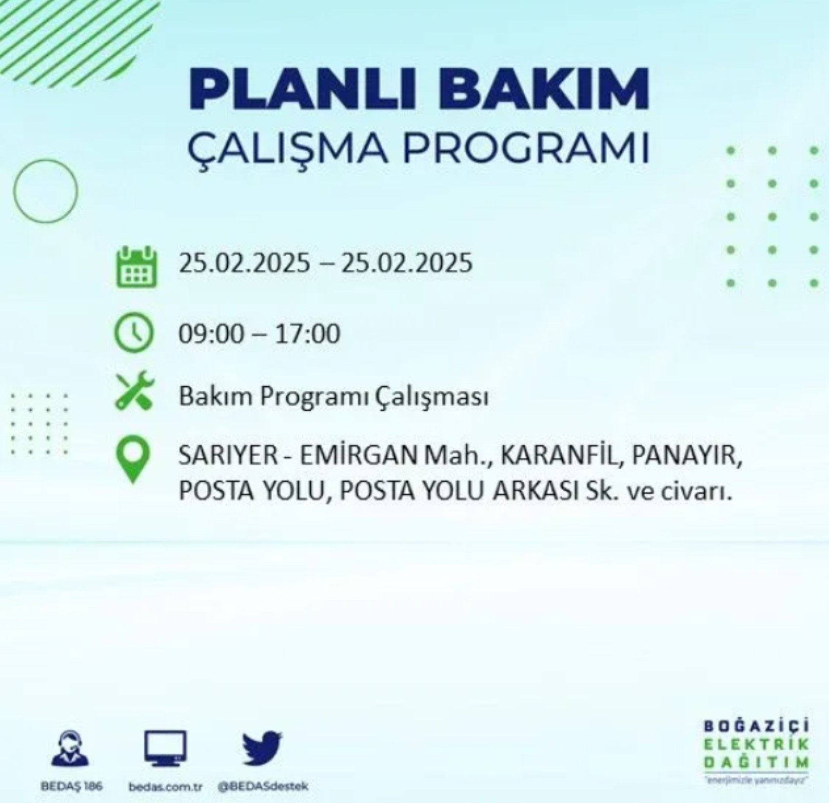 BEDAŞ açıkladı... İstanbul'da elektrik kesintisi: 25 Şubat'ta hangi mahalleler etkilenecek?