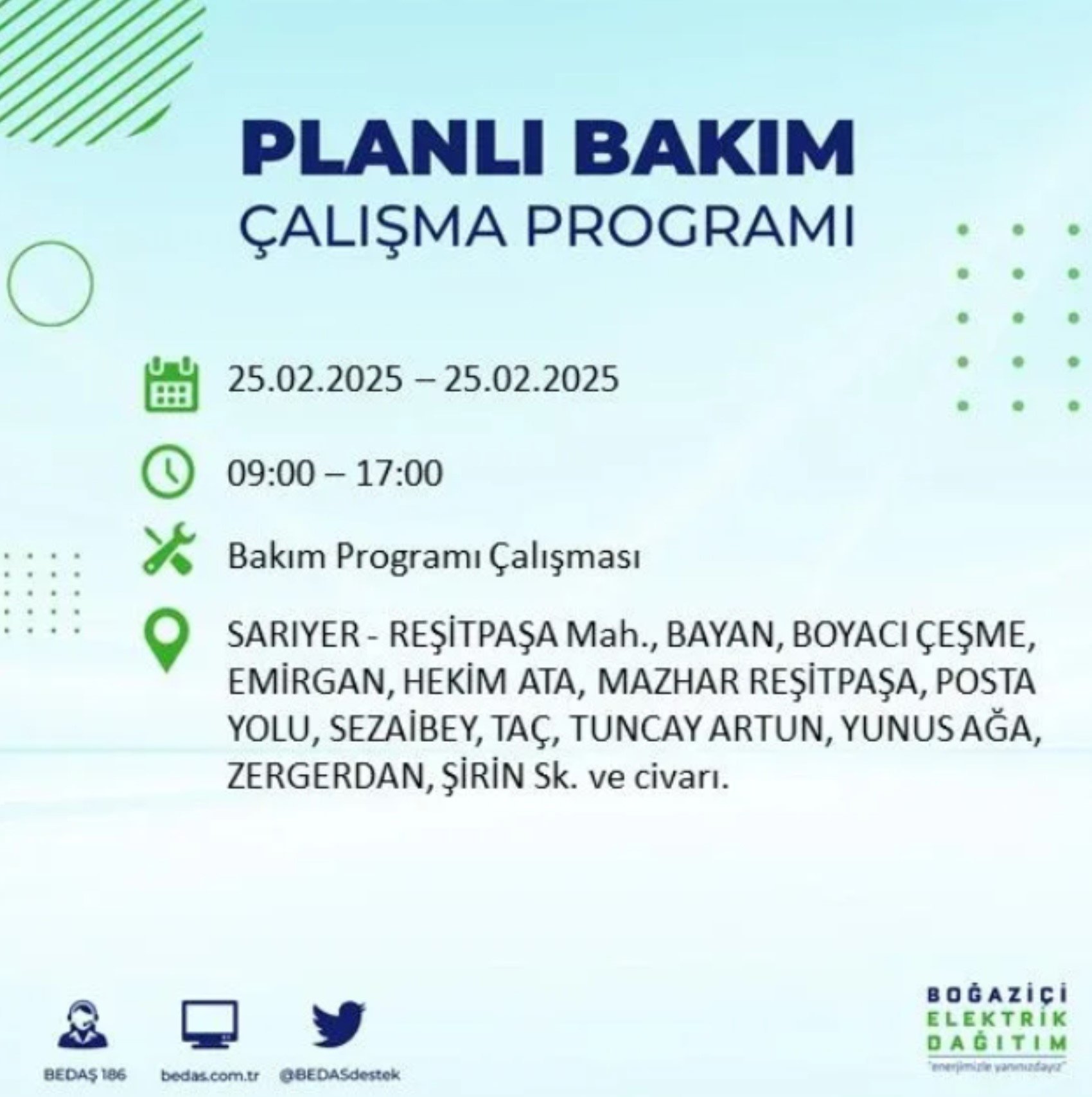 BEDAŞ açıkladı... İstanbul'da elektrik kesintisi: 25 Şubat'ta hangi mahalleler etkilenecek?