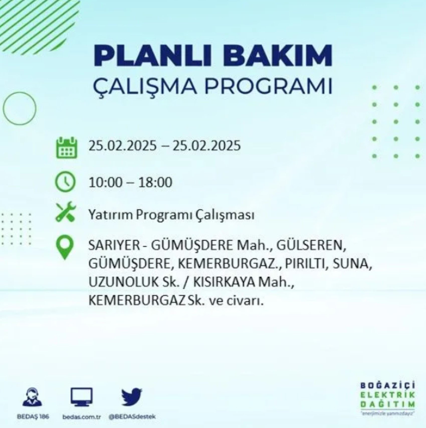 BEDAŞ açıkladı... İstanbul'da elektrik kesintisi: 25 Şubat'ta hangi mahalleler etkilenecek?