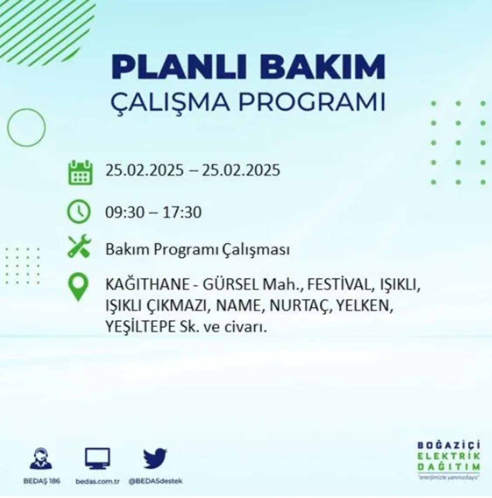 BEDAŞ açıkladı... İstanbul'da elektrik kesintisi: 25 Şubat'ta hangi mahalleler etkilenecek?