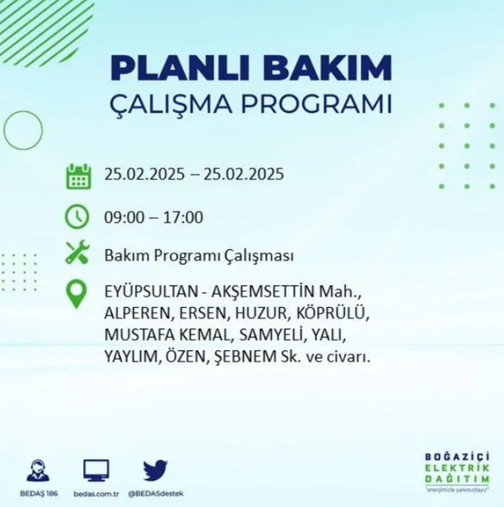 BEDAŞ açıkladı... İstanbul'da elektrik kesintisi: 25 Şubat'ta hangi mahalleler etkilenecek?