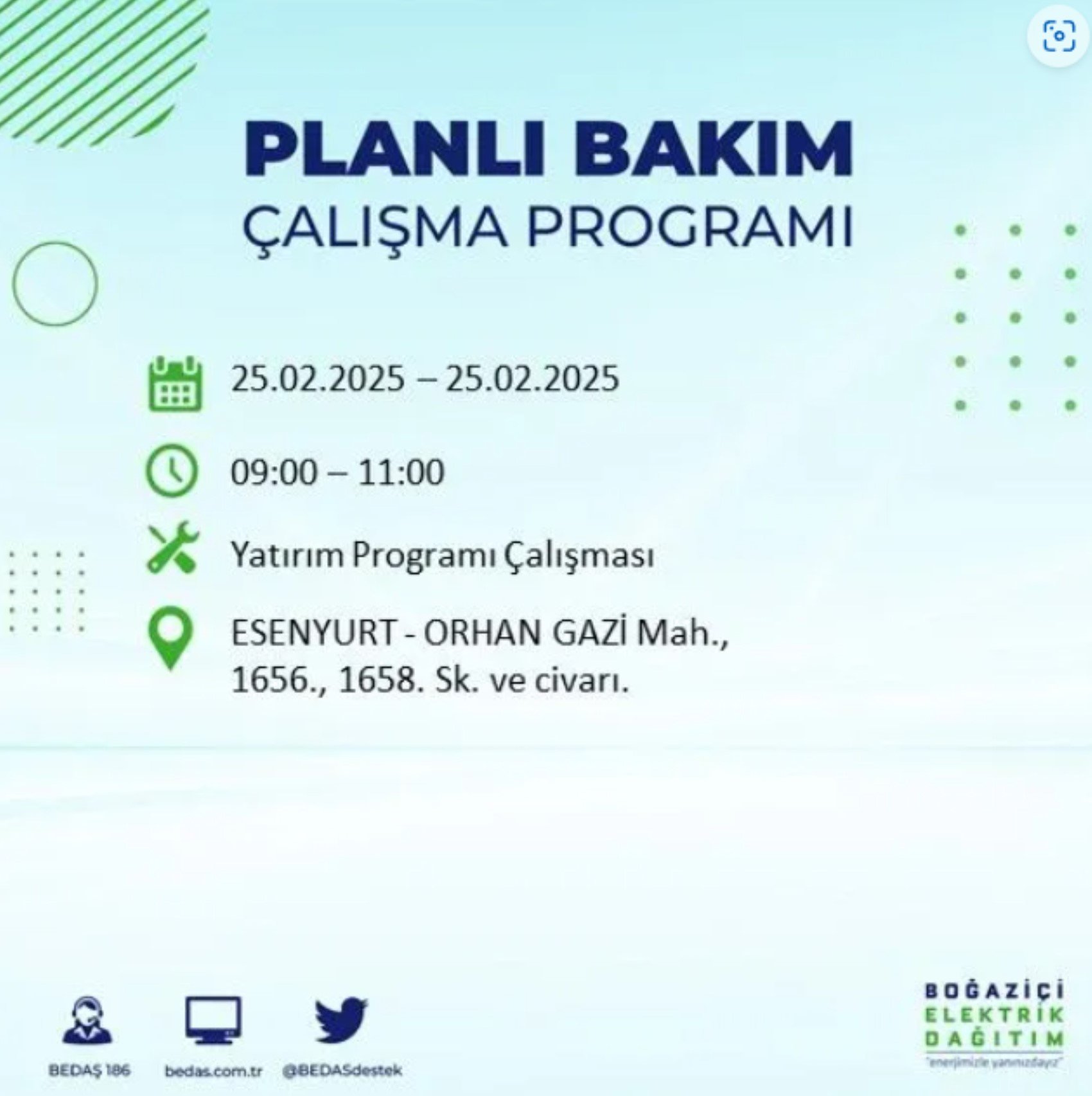 BEDAŞ açıkladı... İstanbul'da elektrik kesintisi: 25 Şubat'ta hangi mahalleler etkilenecek?