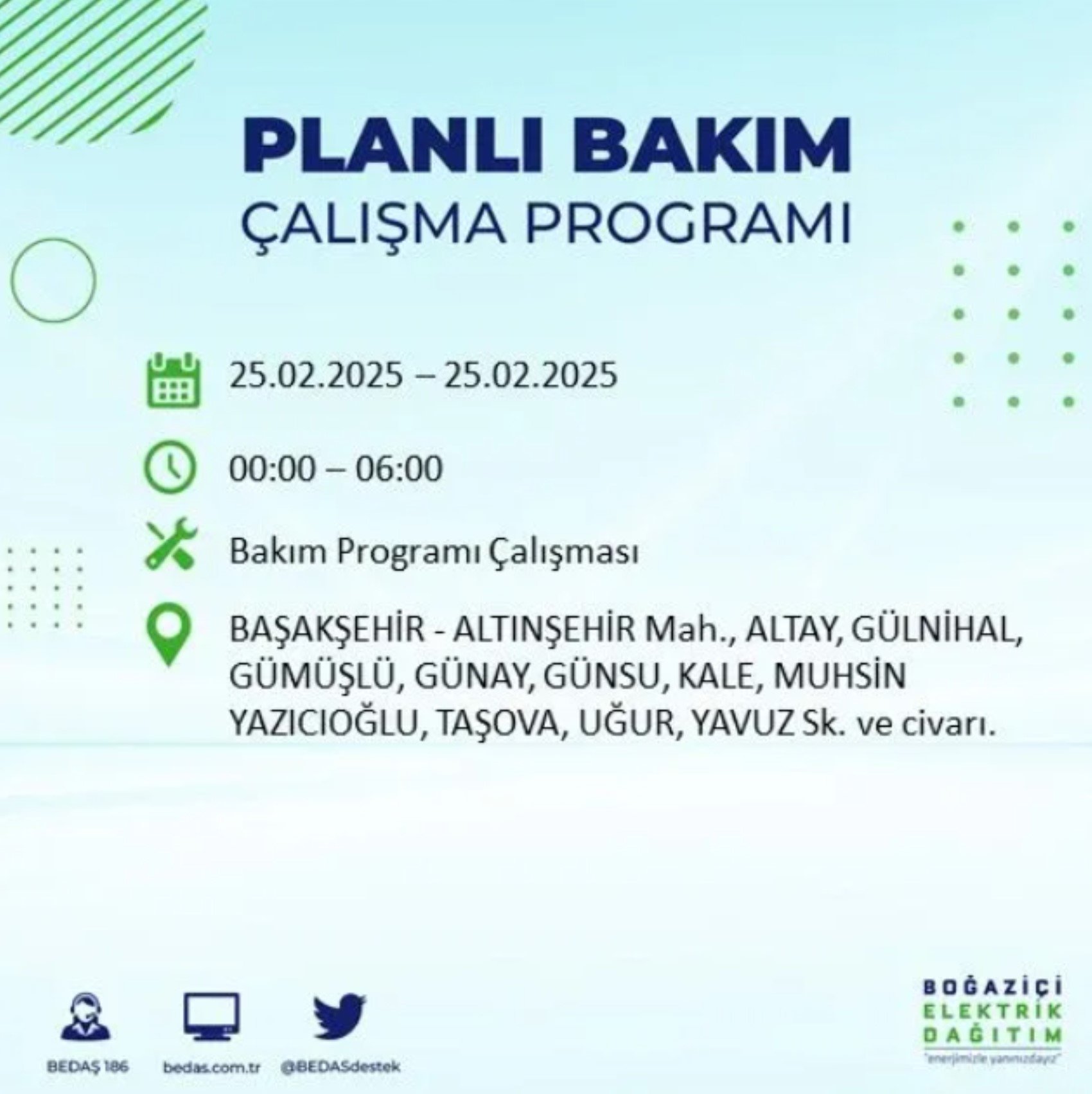 BEDAŞ açıkladı... İstanbul'da elektrik kesintisi: 25 Şubat'ta hangi mahalleler etkilenecek?