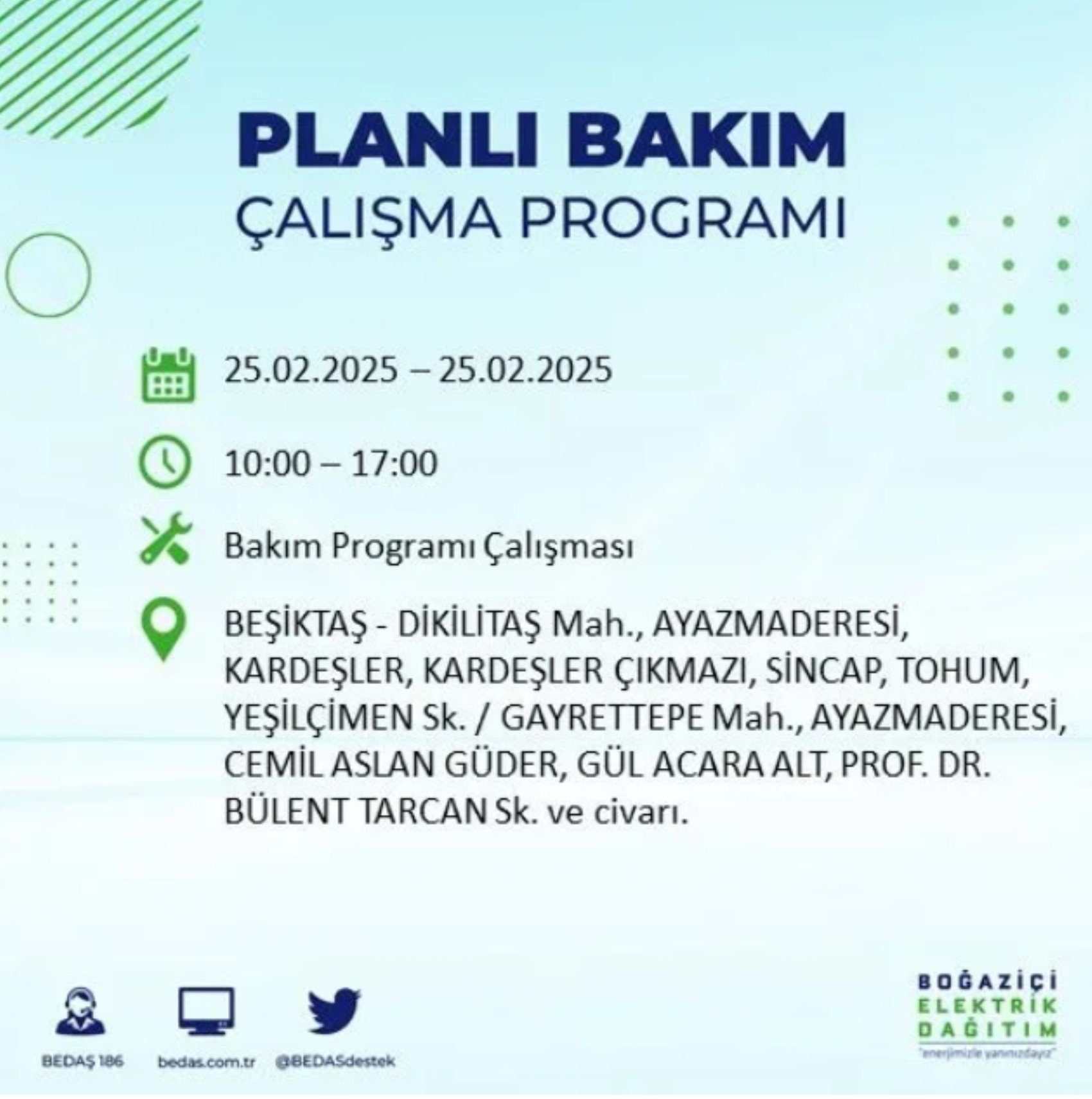 BEDAŞ açıkladı... İstanbul'da elektrik kesintisi: 25 Şubat'ta hangi mahalleler etkilenecek?