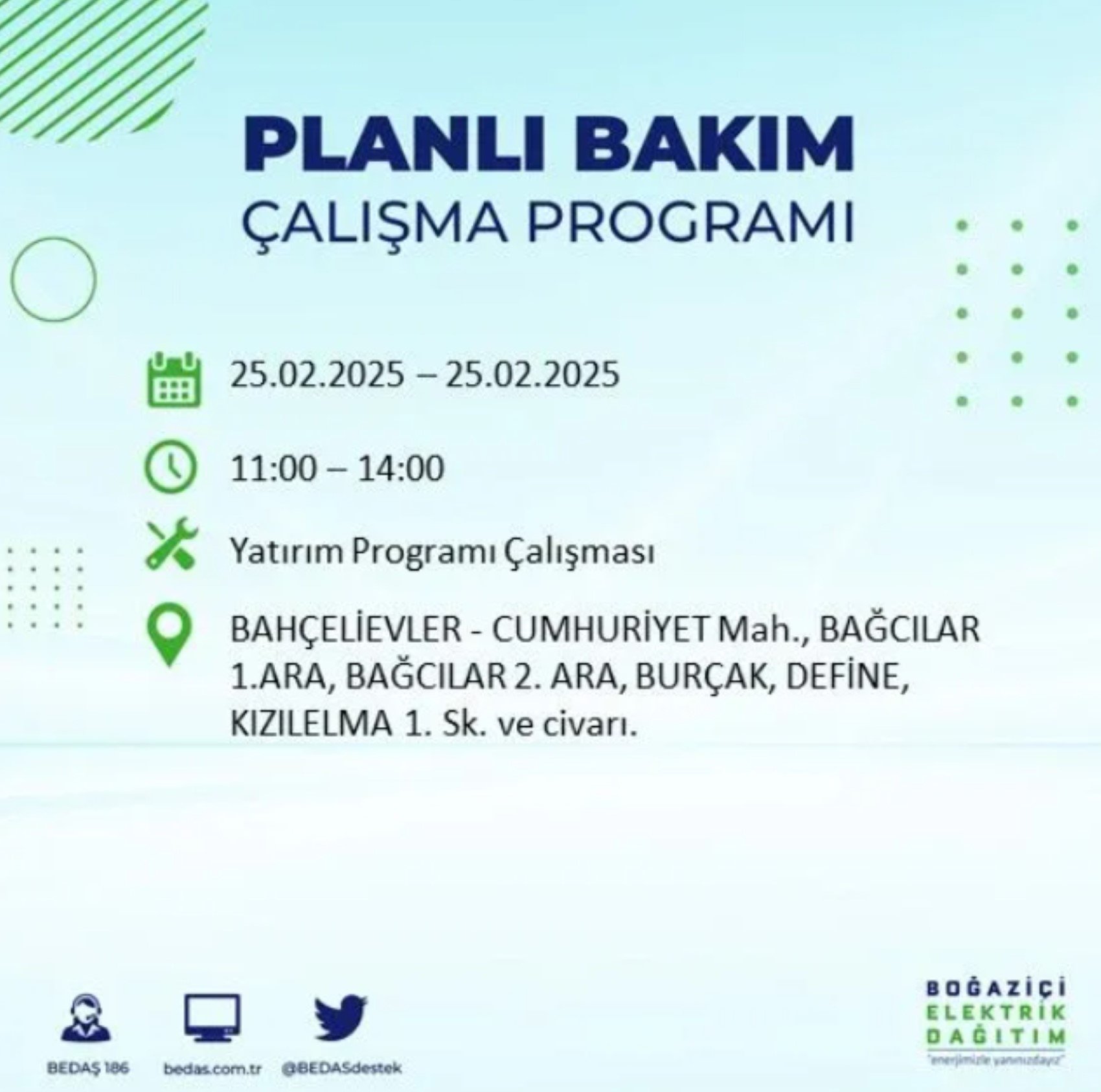 BEDAŞ açıkladı... İstanbul'da elektrik kesintisi: 25 Şubat'ta hangi mahalleler etkilenecek?