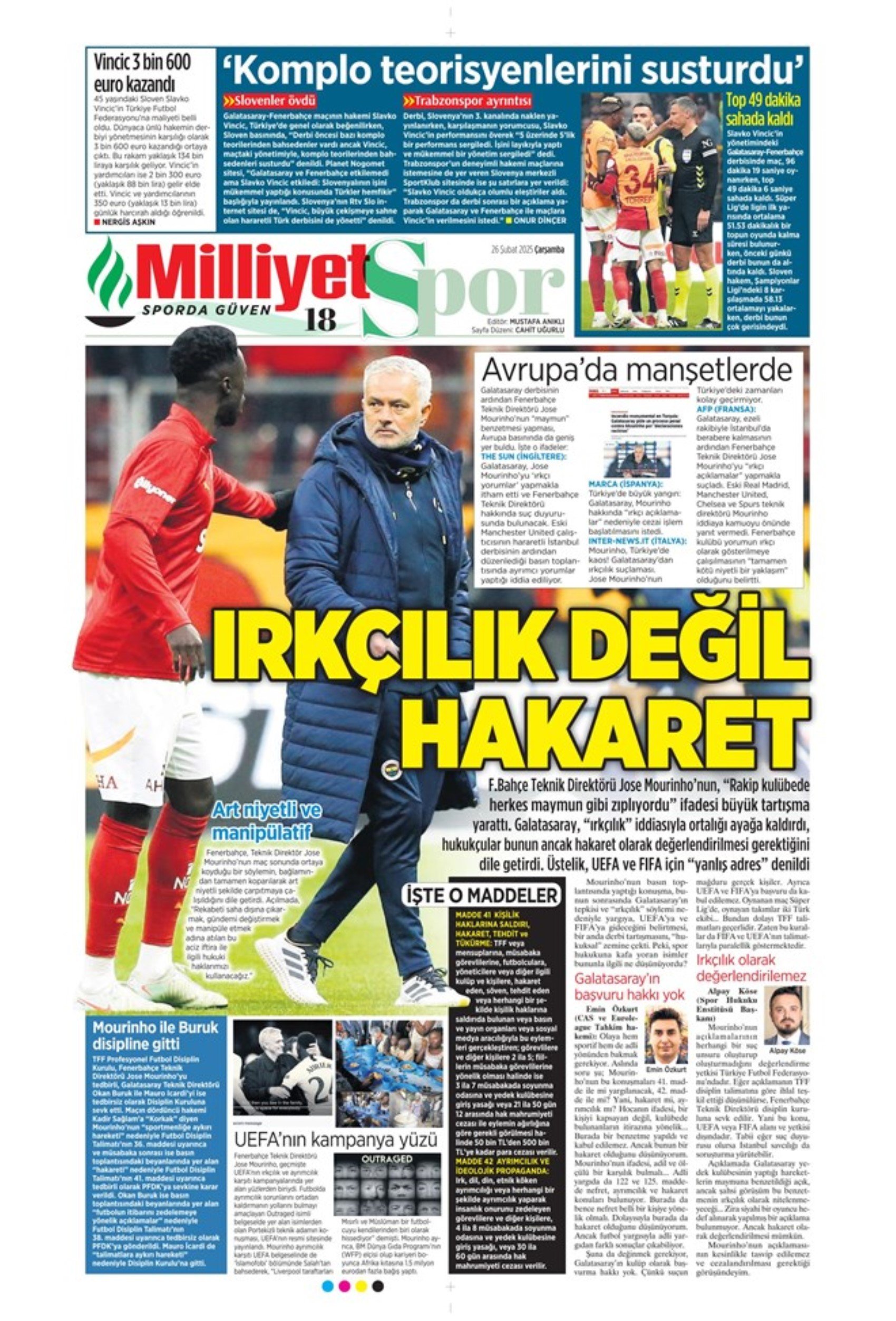 Sporda günün manşetleri... Galatasaray- Mourinho düellosu sürüyor: Fenerbahçe Vlahovic'e imza attırmak istiyor