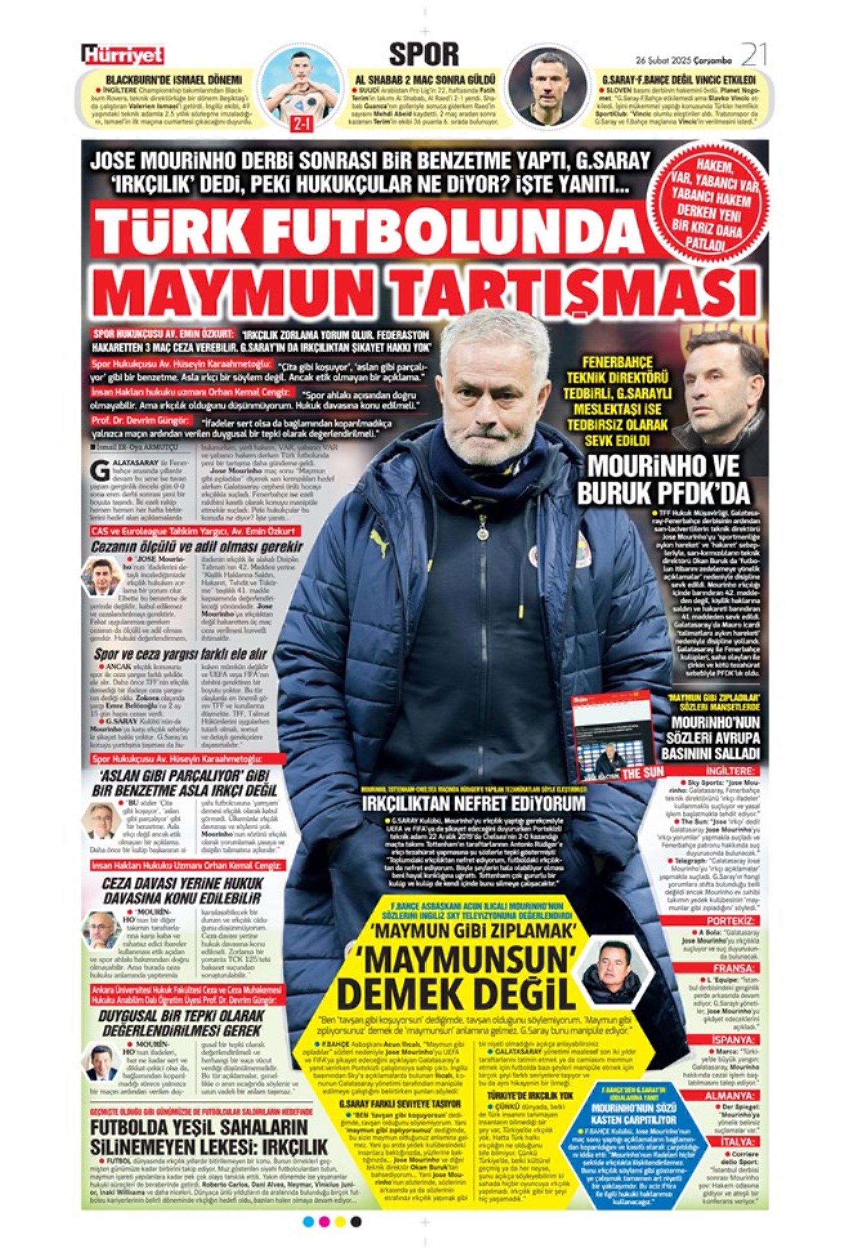 Sporda günün manşetleri... Galatasaray- Mourinho düellosu sürüyor: Fenerbahçe Vlahovic'e imza attırmak istiyor