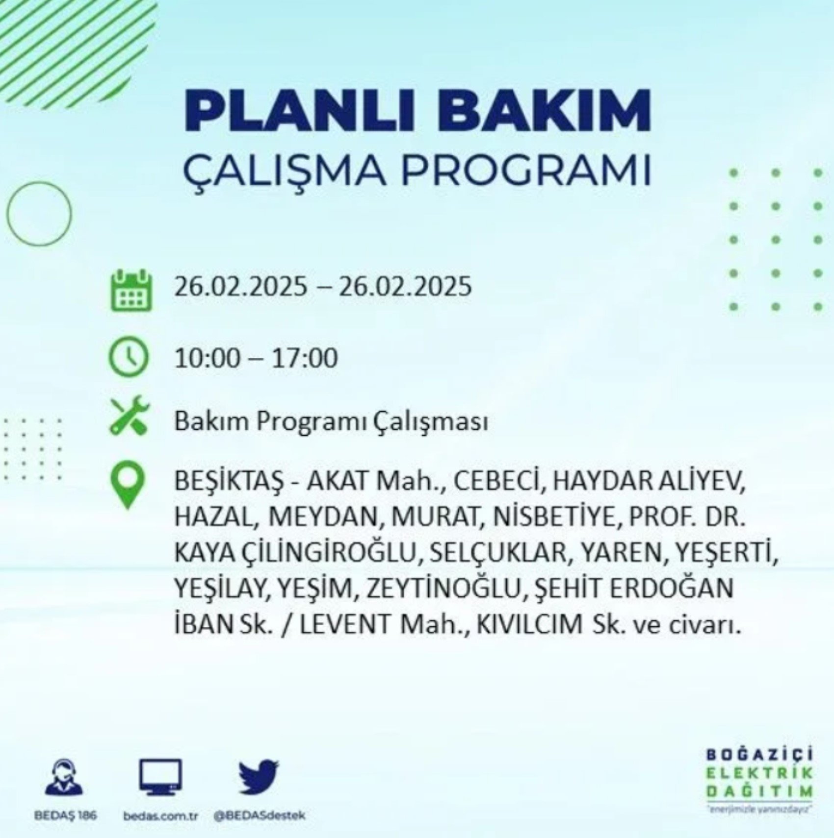 BEDAŞ açıkladı... İstanbul'da elektrik kesintisi: 26 Şubat'ta hangi mahalleler etkilenecek?