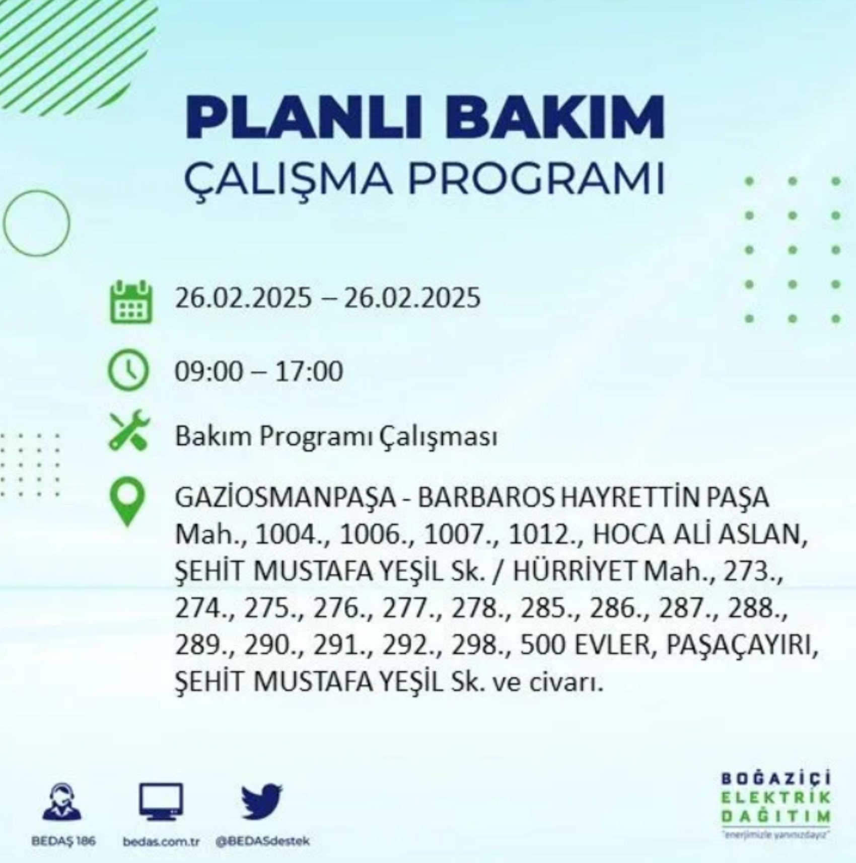 BEDAŞ açıkladı... İstanbul'da elektrik kesintisi: 26 Şubat'ta hangi mahalleler etkilenecek?