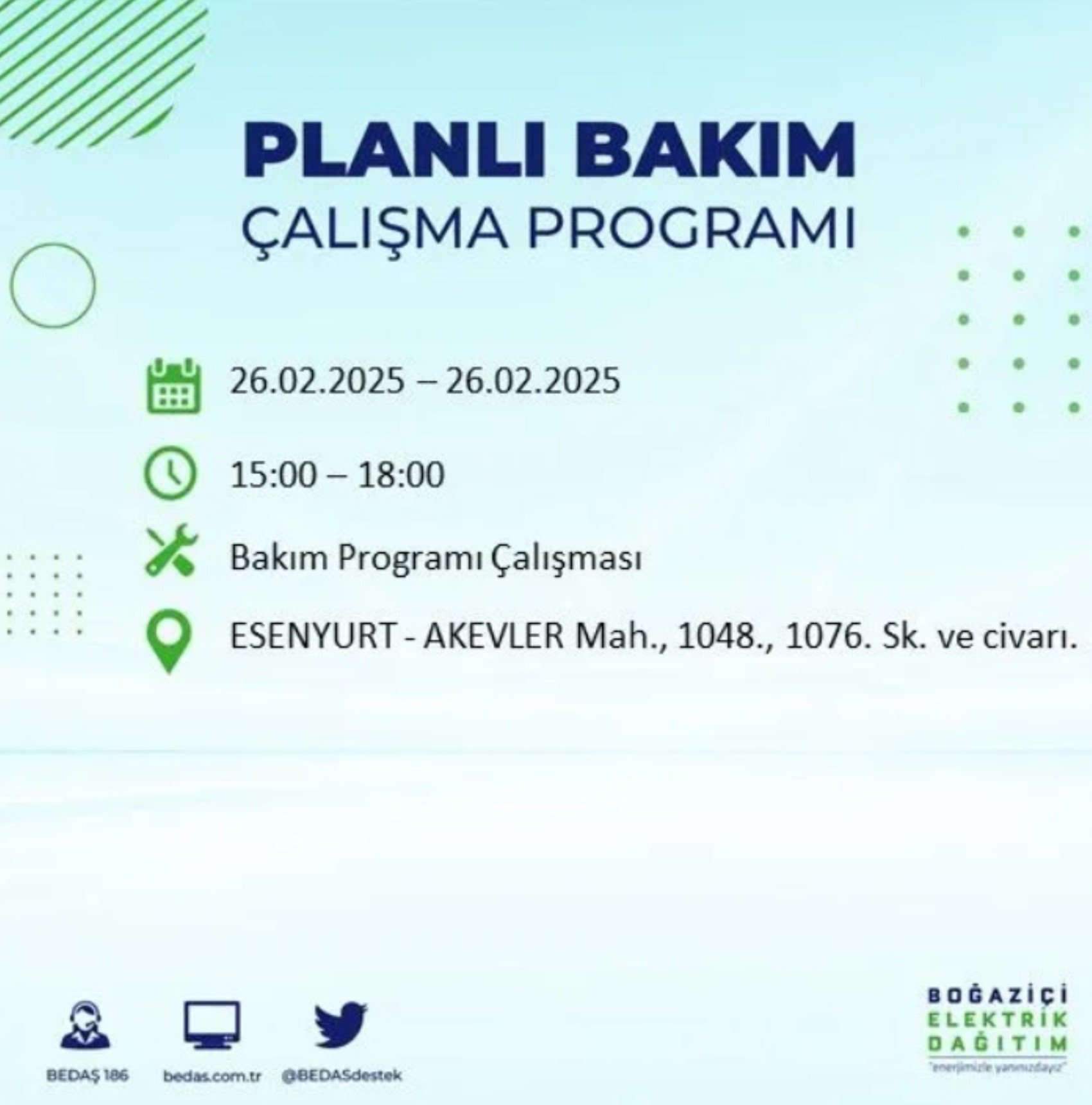 BEDAŞ açıkladı... İstanbul'da elektrik kesintisi: 26 Şubat'ta hangi mahalleler etkilenecek?