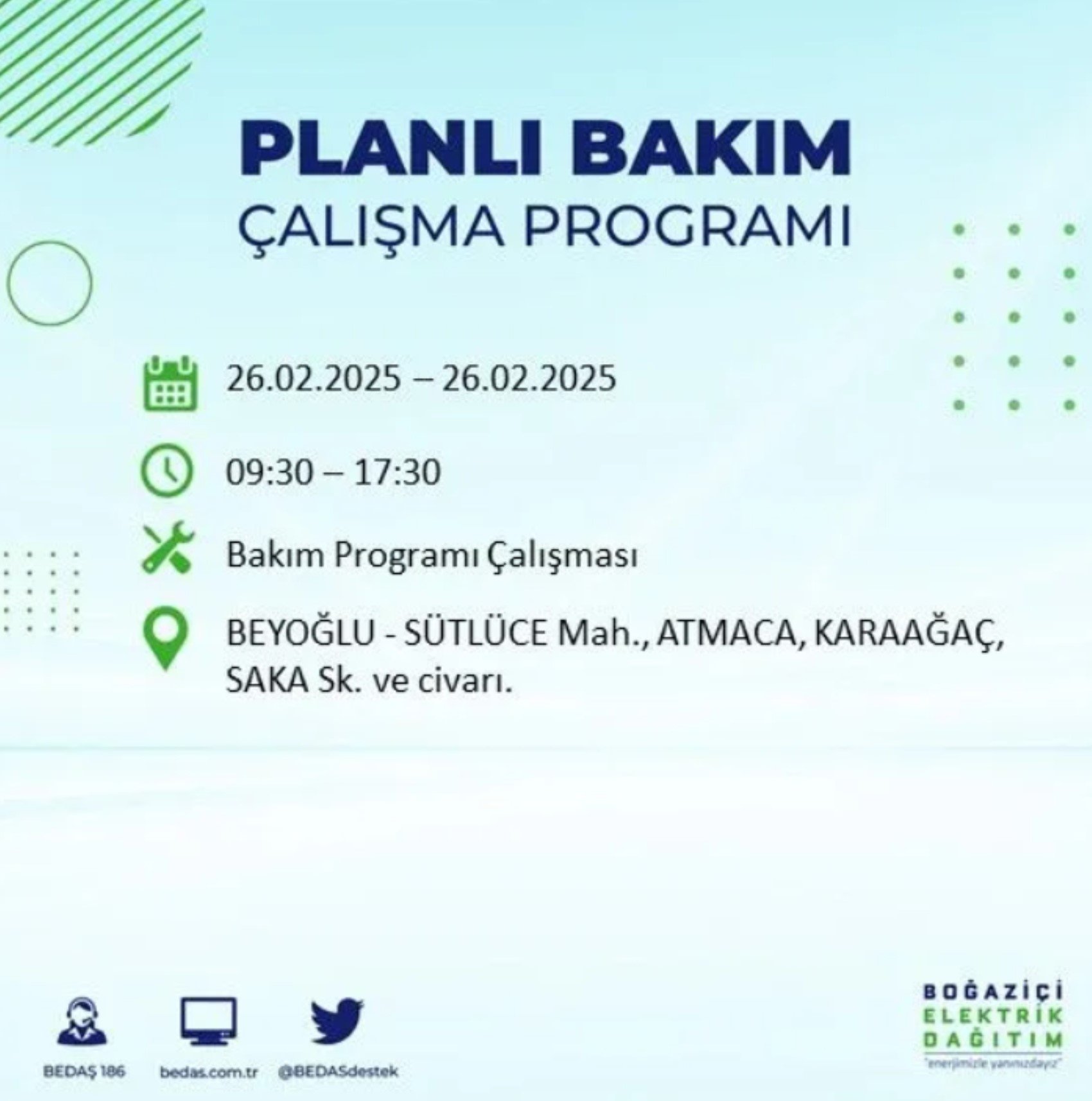 BEDAŞ açıkladı... İstanbul'da elektrik kesintisi: 26 Şubat'ta hangi mahalleler etkilenecek?