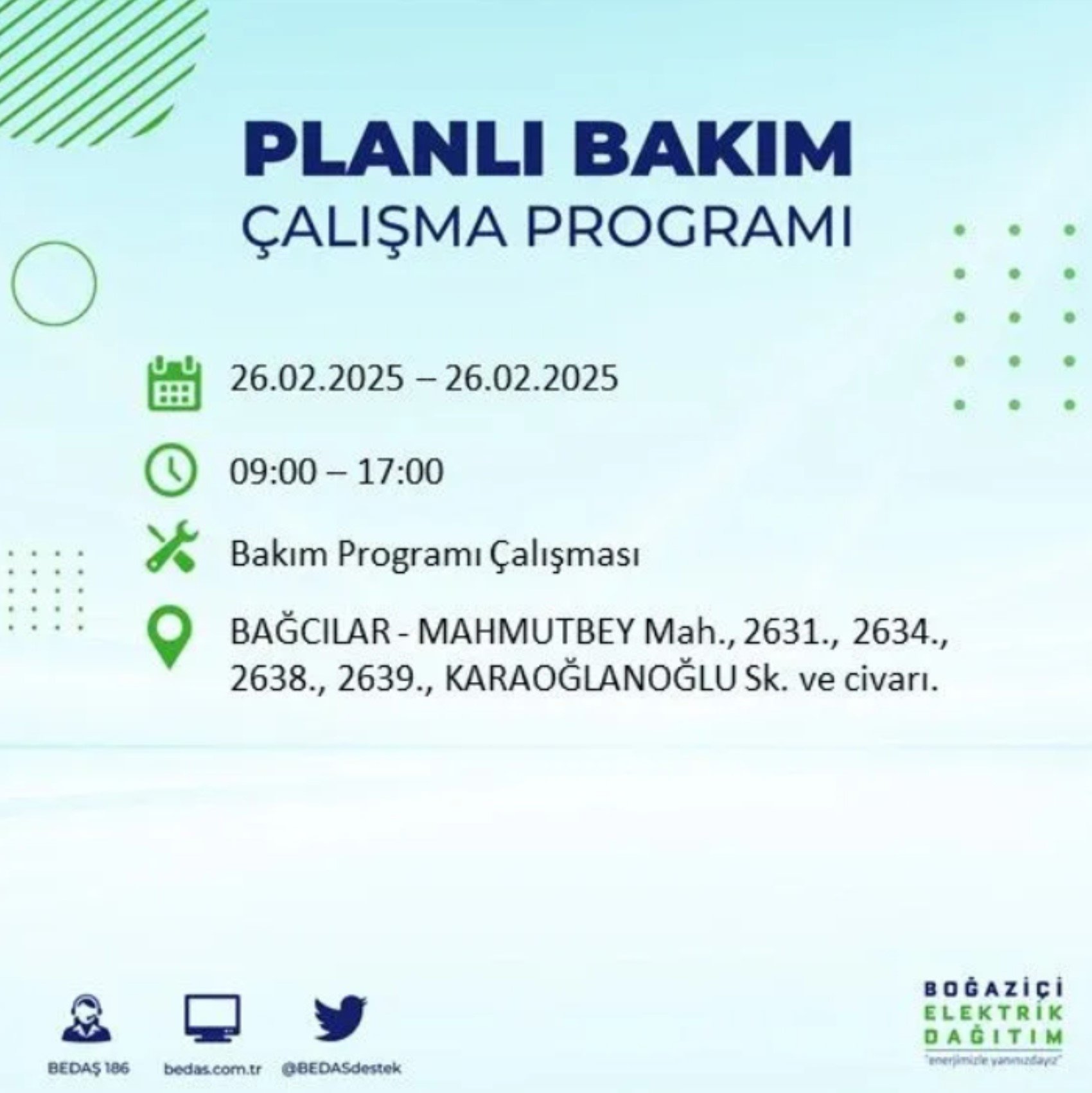 BEDAŞ açıkladı... İstanbul'da elektrik kesintisi: 26 Şubat'ta hangi mahalleler etkilenecek?