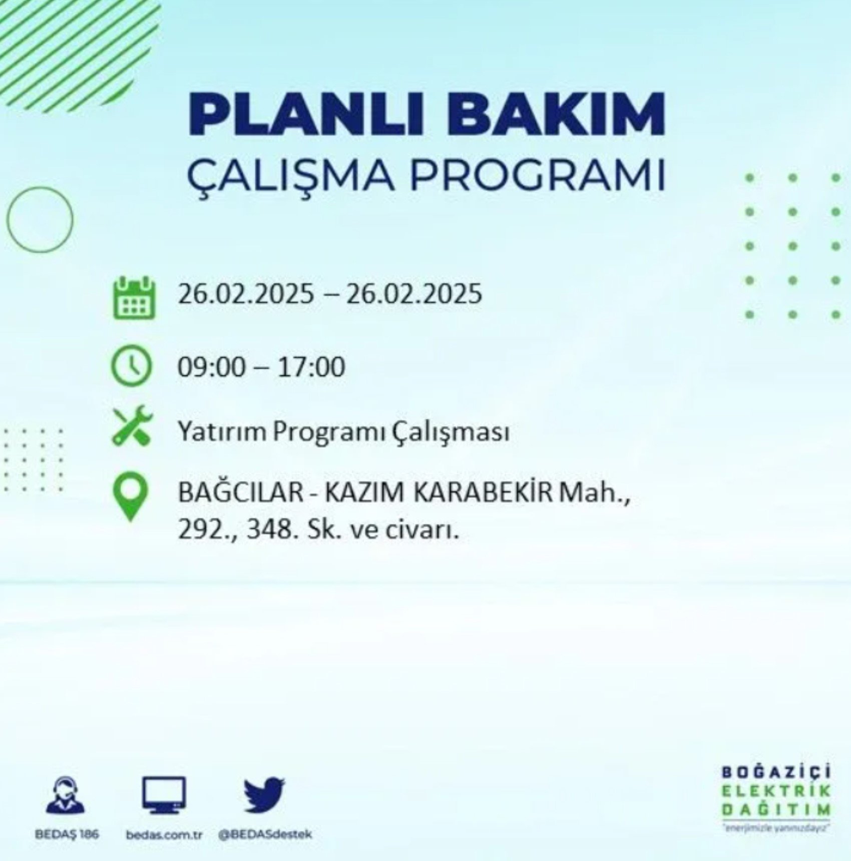 BEDAŞ açıkladı... İstanbul'da elektrik kesintisi: 26 Şubat'ta hangi mahalleler etkilenecek?