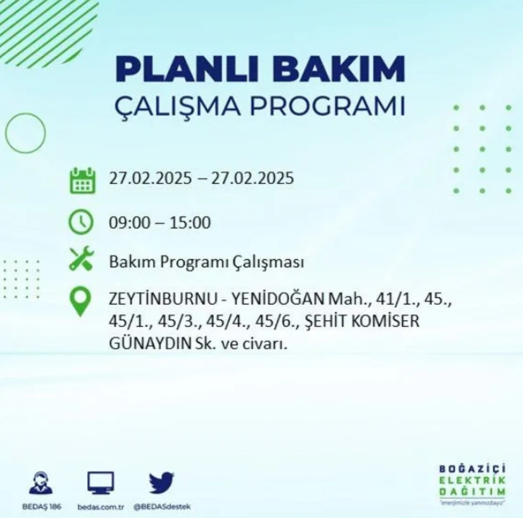 BEDAŞ açıkladı... İstanbul'da elektrik kesintisi: 27 Şubat'ta hangi mahalleler etkilenecek?