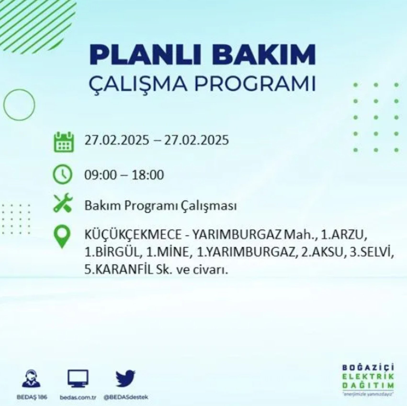 BEDAŞ açıkladı... İstanbul'da elektrik kesintisi: 27 Şubat'ta hangi mahalleler etkilenecek?