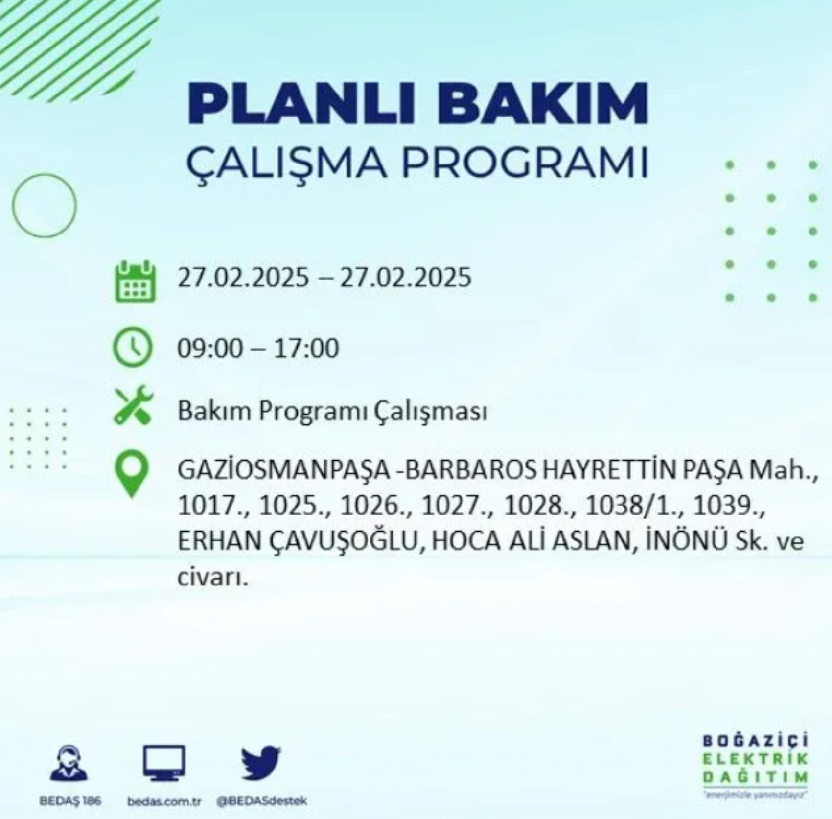 BEDAŞ açıkladı... İstanbul'da elektrik kesintisi: 27 Şubat'ta hangi mahalleler etkilenecek?