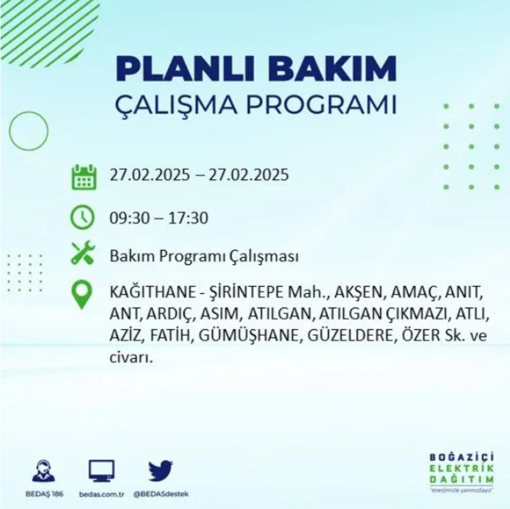 BEDAŞ açıkladı... İstanbul'da elektrik kesintisi: 27 Şubat'ta hangi mahalleler etkilenecek?