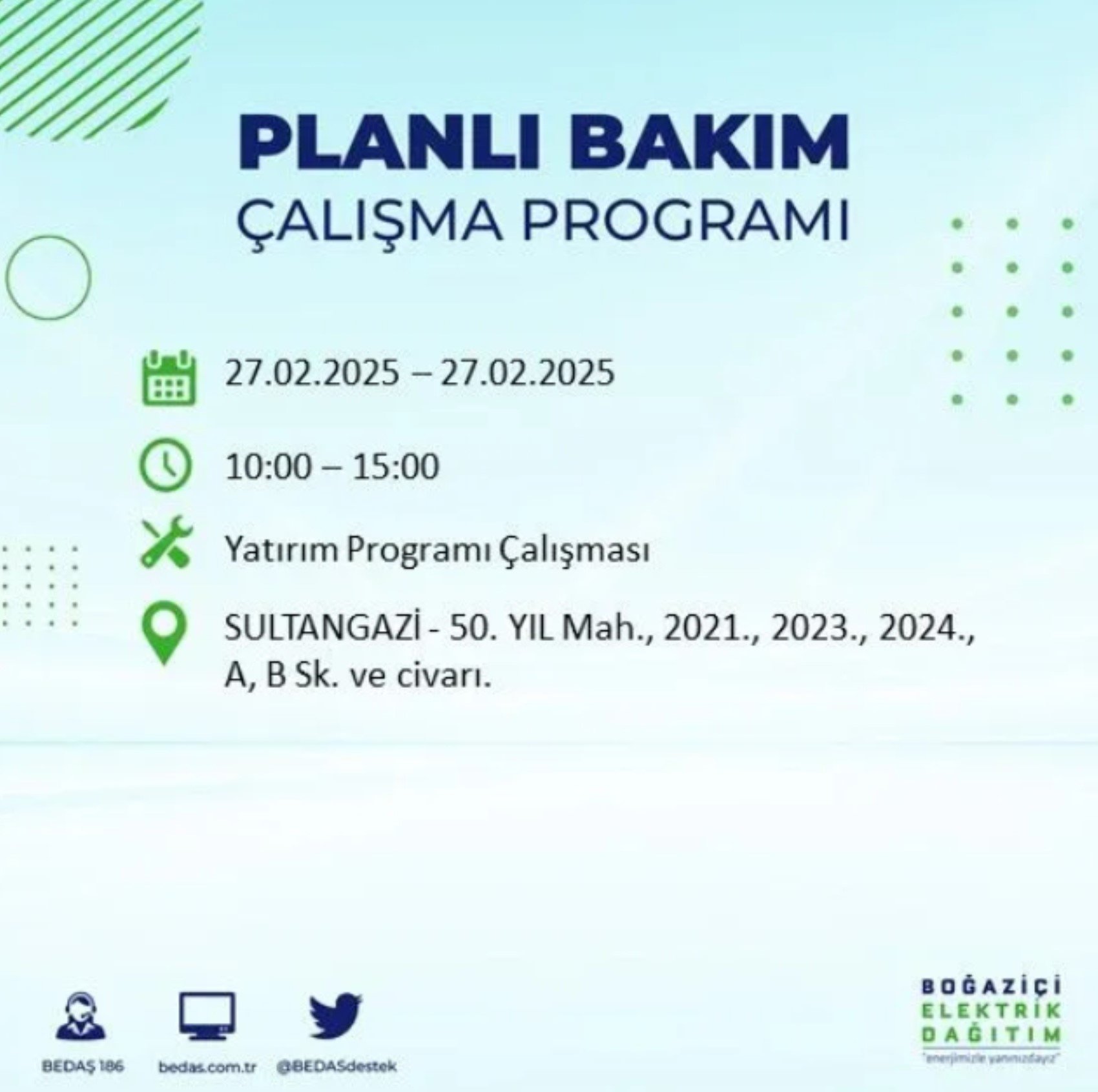 BEDAŞ açıkladı... İstanbul'da elektrik kesintisi: 27 Şubat'ta hangi mahalleler etkilenecek?