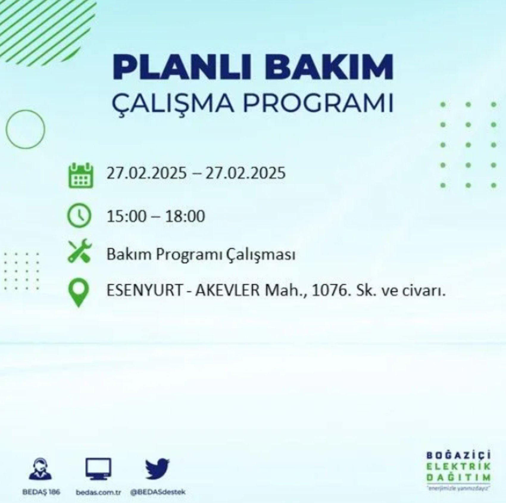 BEDAŞ açıkladı... İstanbul'da elektrik kesintisi: 27 Şubat'ta hangi mahalleler etkilenecek?