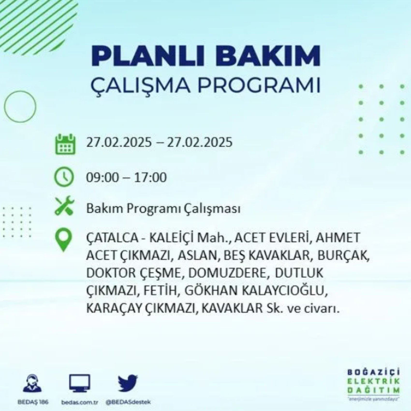 BEDAŞ açıkladı... İstanbul'da elektrik kesintisi: 27 Şubat'ta hangi mahalleler etkilenecek?