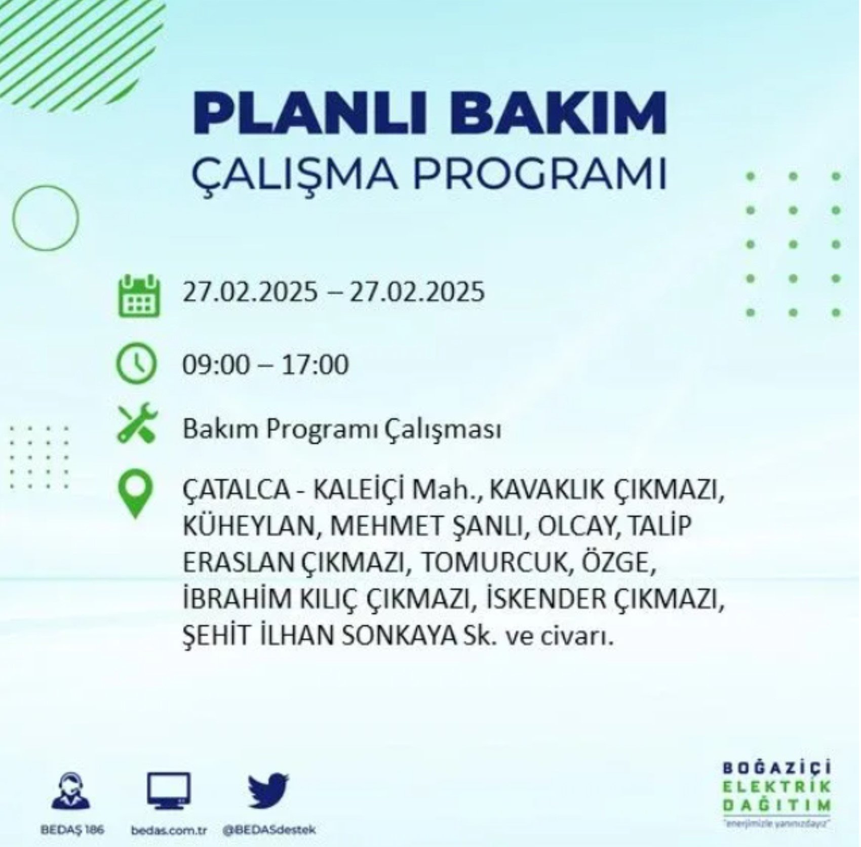 BEDAŞ açıkladı... İstanbul'da elektrik kesintisi: 27 Şubat'ta hangi mahalleler etkilenecek?