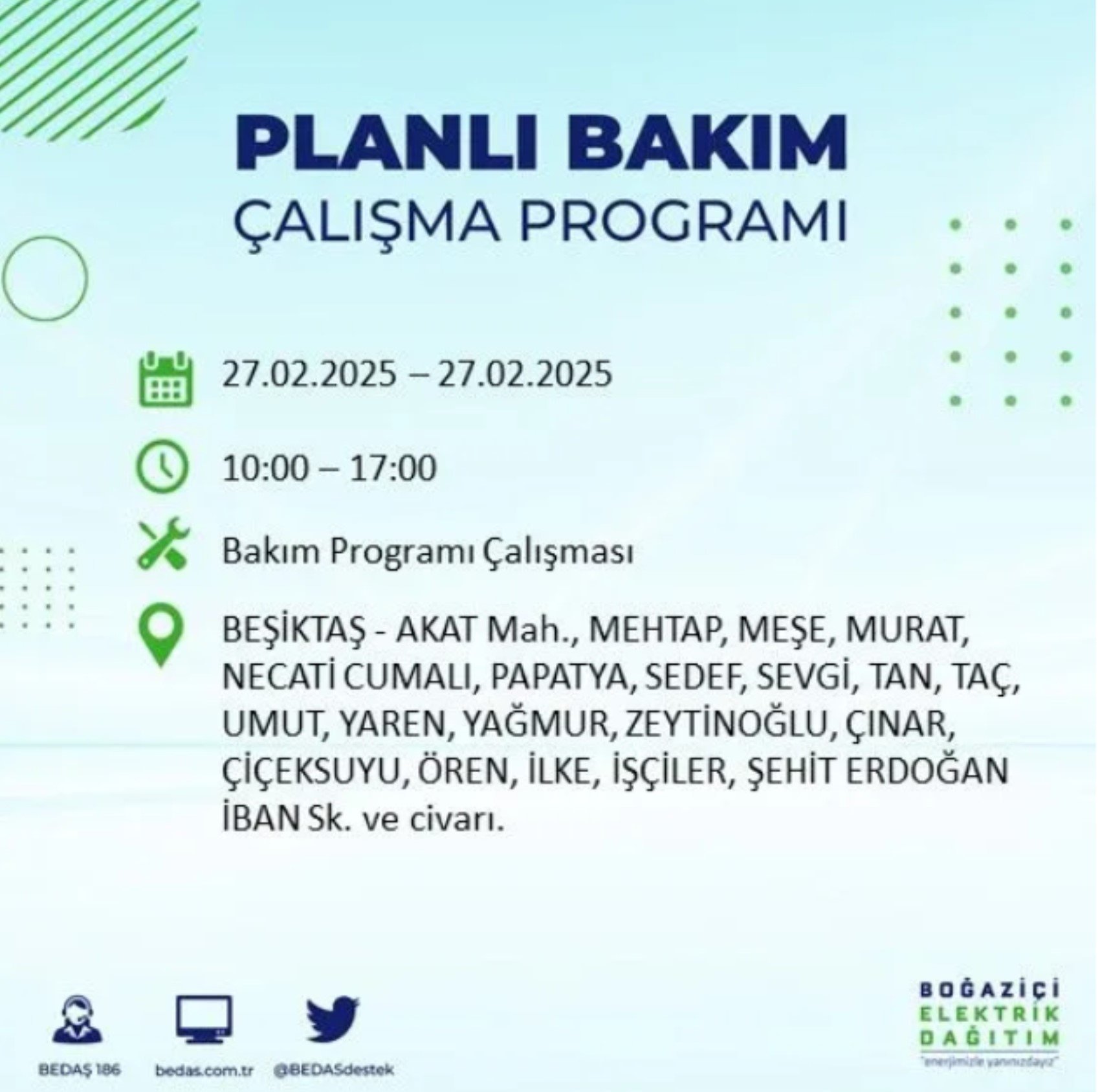 BEDAŞ açıkladı... İstanbul'da elektrik kesintisi: 27 Şubat'ta hangi mahalleler etkilenecek?