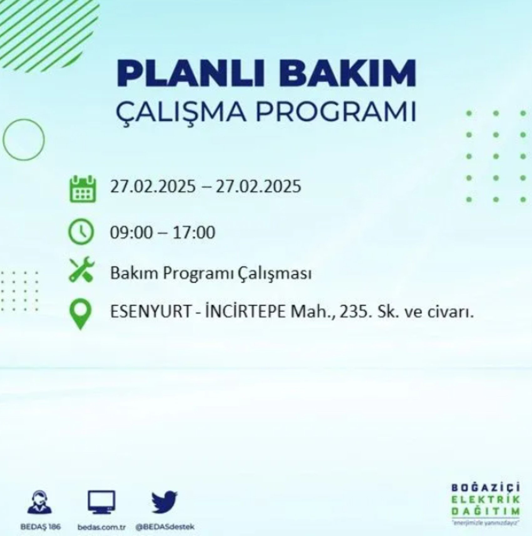 BEDAŞ açıkladı... İstanbul'da elektrik kesintisi: 27 Şubat'ta hangi mahalleler etkilenecek?