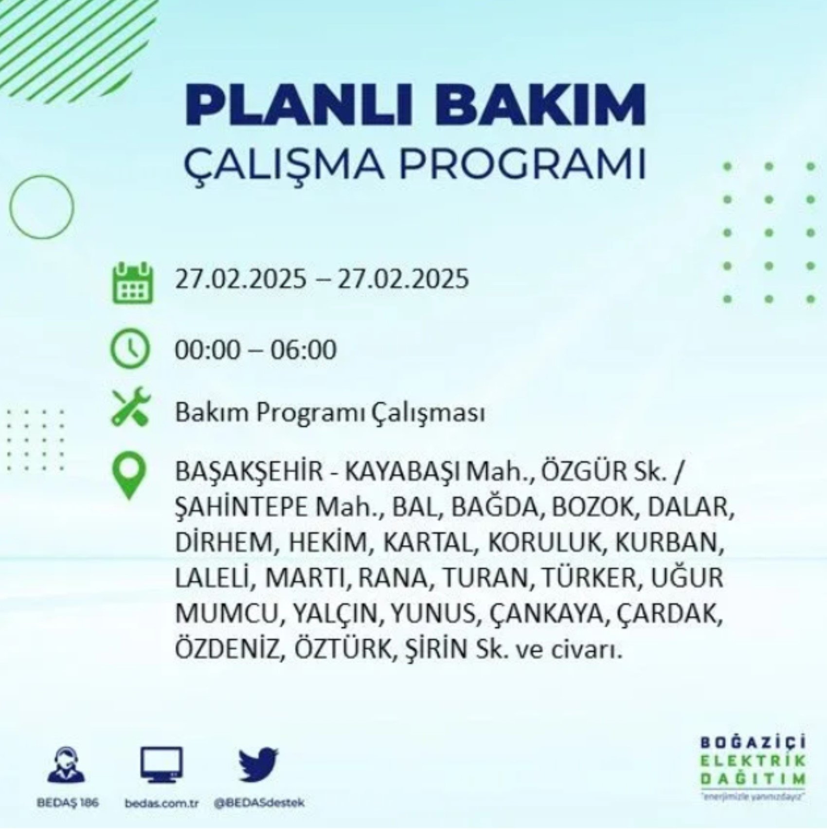 BEDAŞ açıkladı... İstanbul'da elektrik kesintisi: 27 Şubat'ta hangi mahalleler etkilenecek?