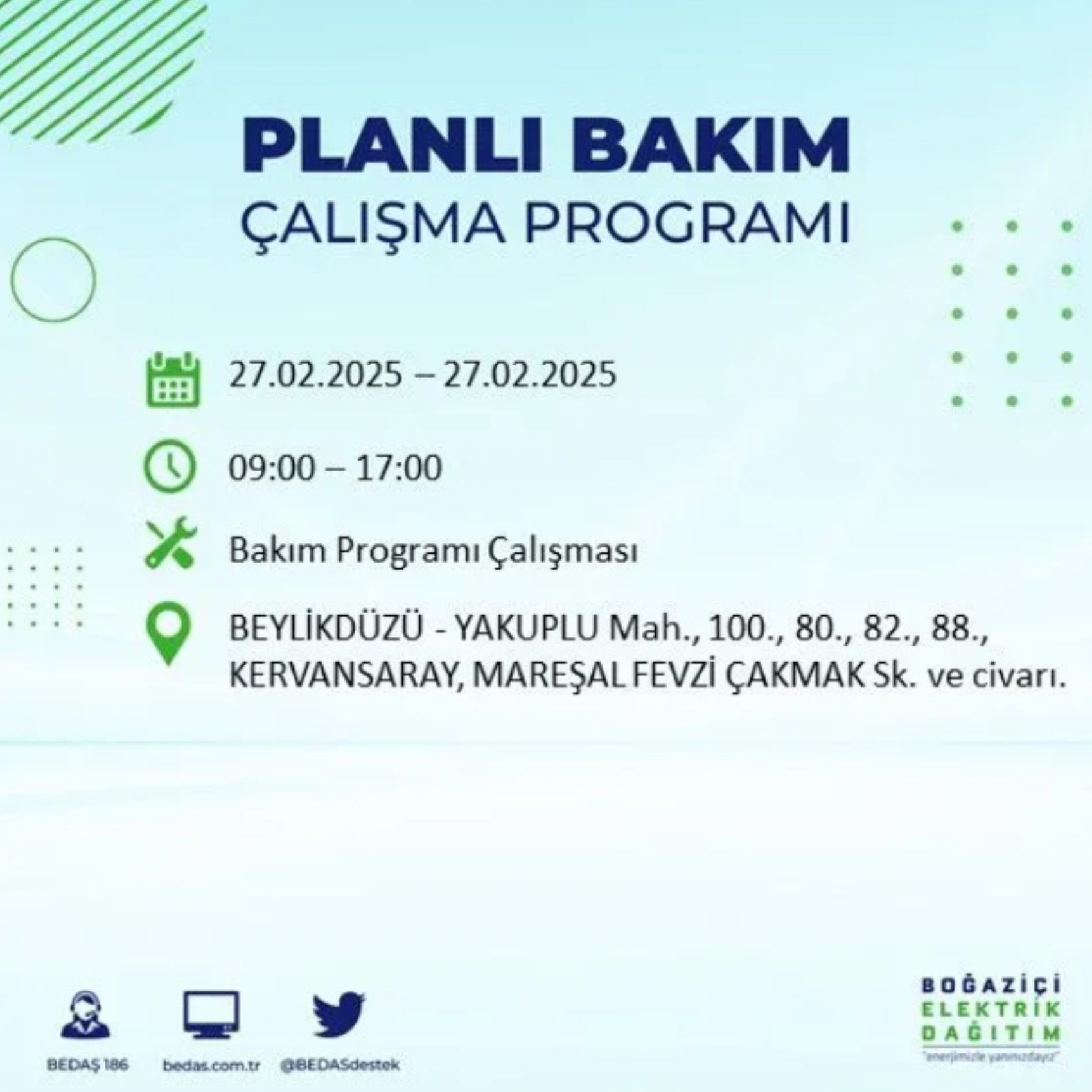 BEDAŞ açıkladı... İstanbul'da elektrik kesintisi: 27 Şubat'ta hangi mahalleler etkilenecek?