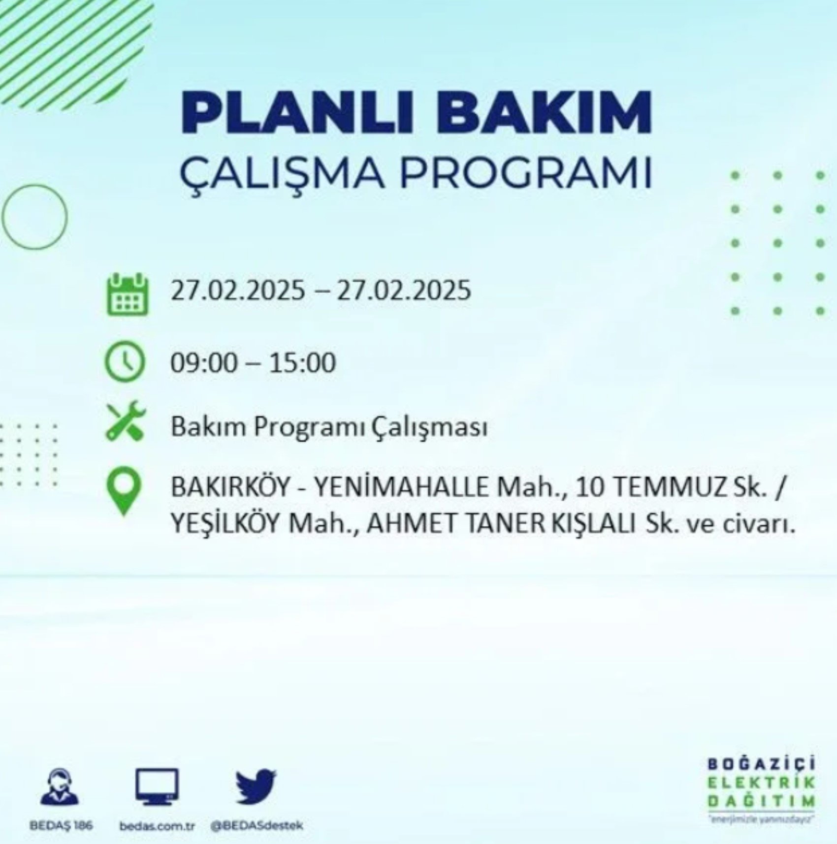 BEDAŞ açıkladı... İstanbul'da elektrik kesintisi: 27 Şubat'ta hangi mahalleler etkilenecek?