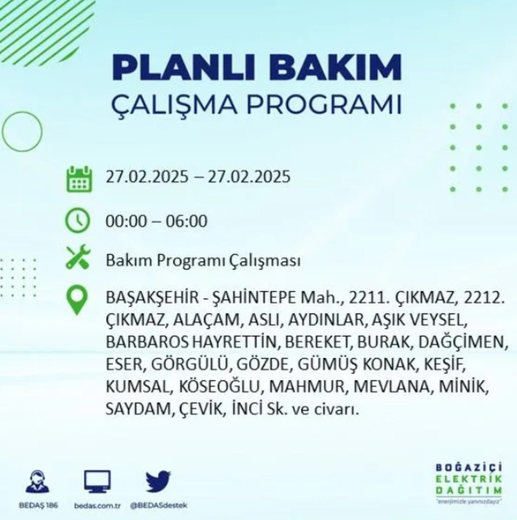 BEDAŞ açıkladı... İstanbul'da elektrik kesintisi: 27 Şubat'ta hangi mahalleler etkilenecek?