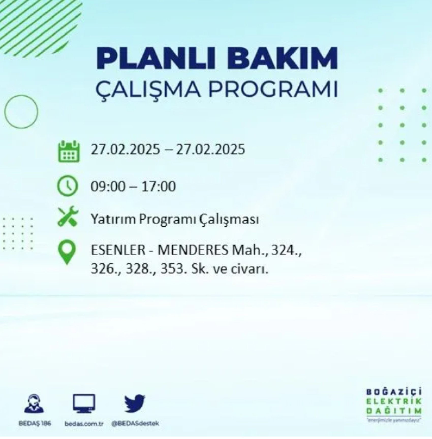 BEDAŞ açıkladı... İstanbul'da elektrik kesintisi: 27 Şubat'ta hangi mahalleler etkilenecek?