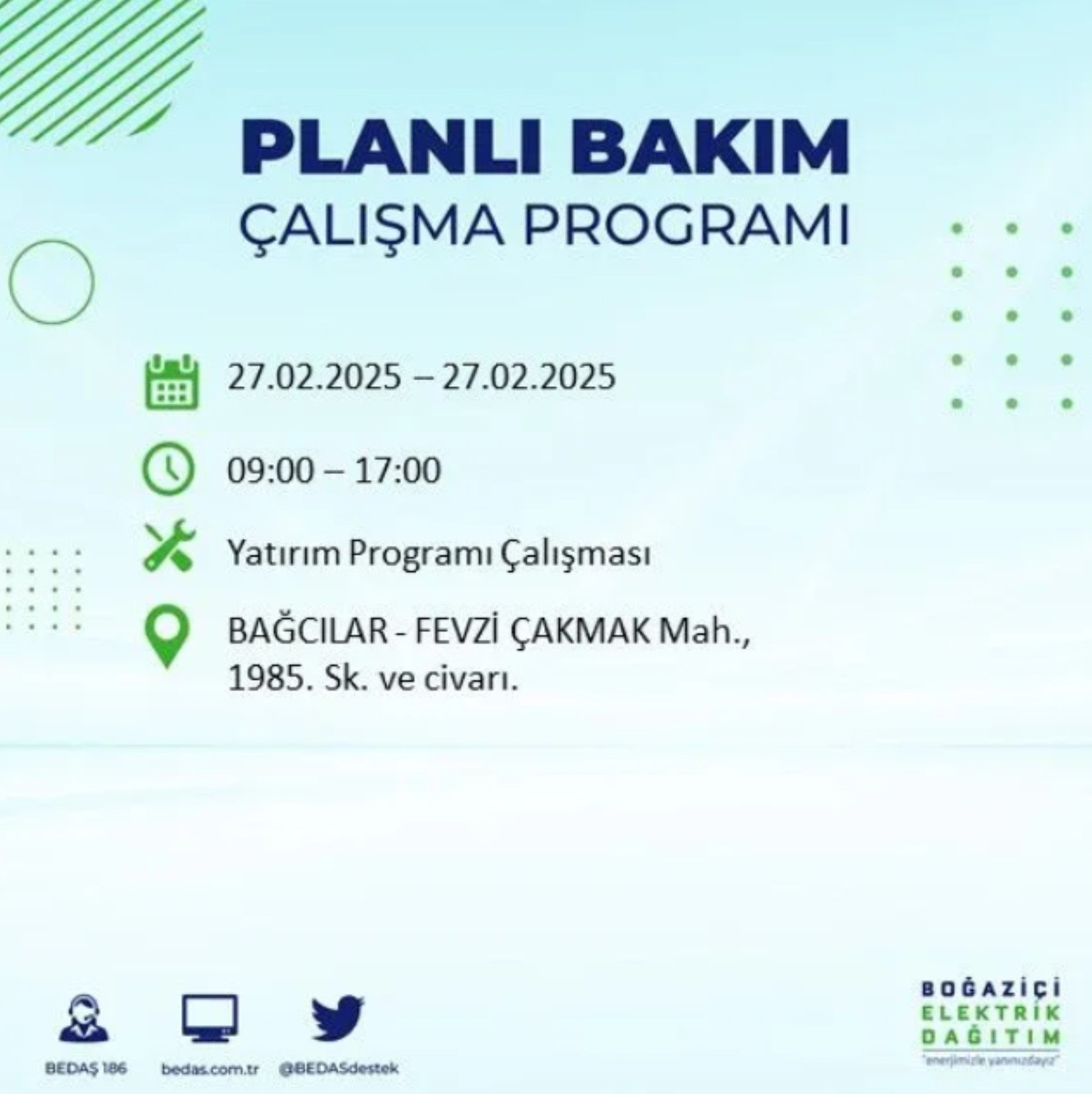 BEDAŞ açıkladı... İstanbul'da elektrik kesintisi: 27 Şubat'ta hangi mahalleler etkilenecek?