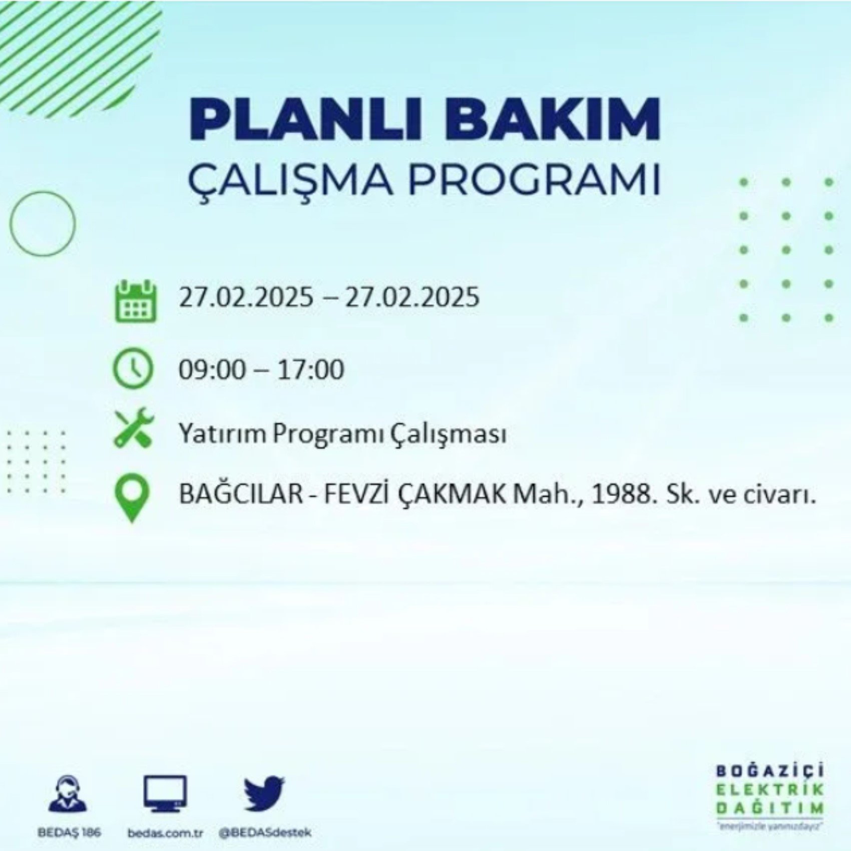 BEDAŞ açıkladı... İstanbul'da elektrik kesintisi: 27 Şubat'ta hangi mahalleler etkilenecek?