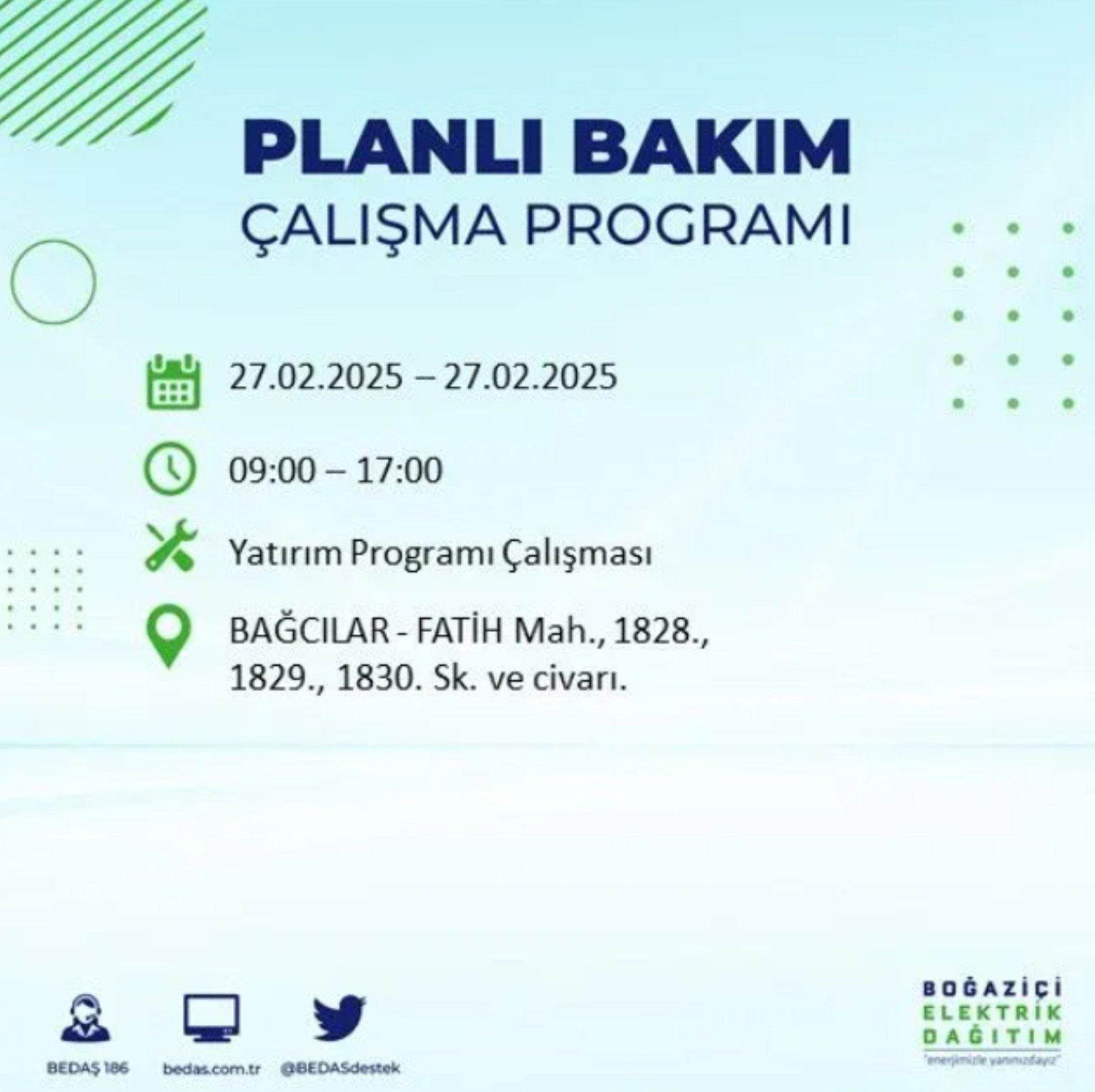 BEDAŞ açıkladı... İstanbul'da elektrik kesintisi: 27 Şubat'ta hangi mahalleler etkilenecek?